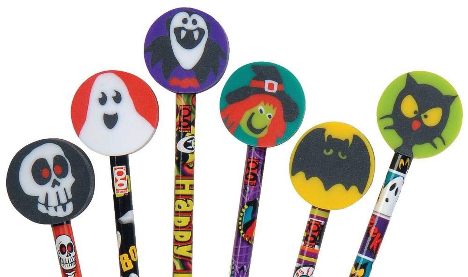 Raymond Geddes Boo Buddies Number 2 Pencils With Giant Pencil Top Erasers (Pa…