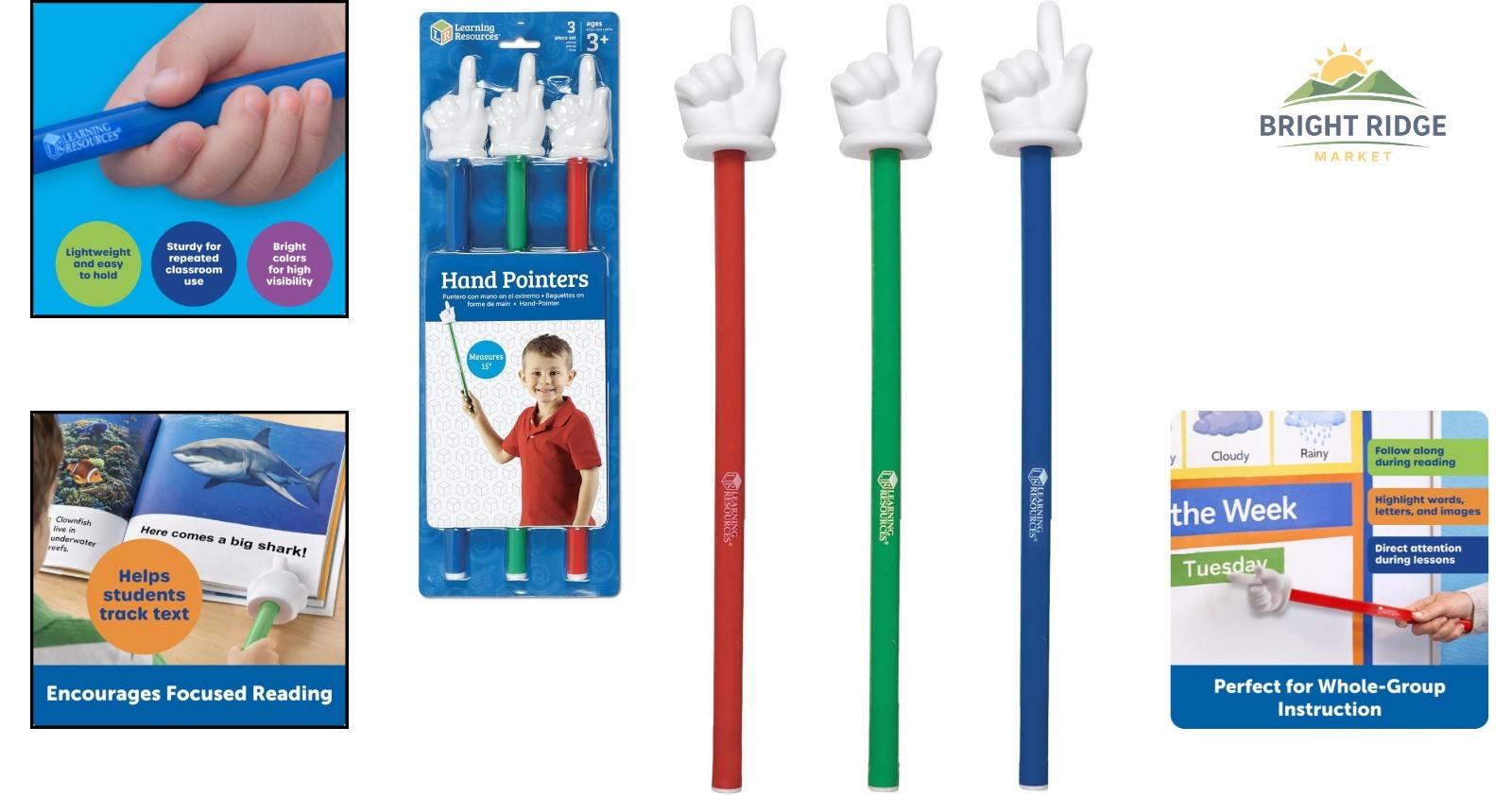 15-Inch Hand Pointers Set for Kids, Perfect for Engaging Learning Activities