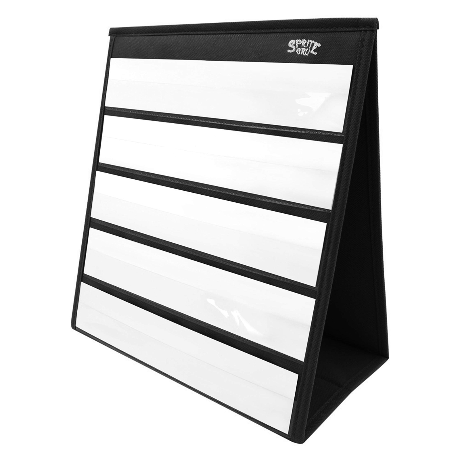 Black Tabletop Desktop Pocket Chart with Bonus 20X Dry Erase Cards. Double Si…