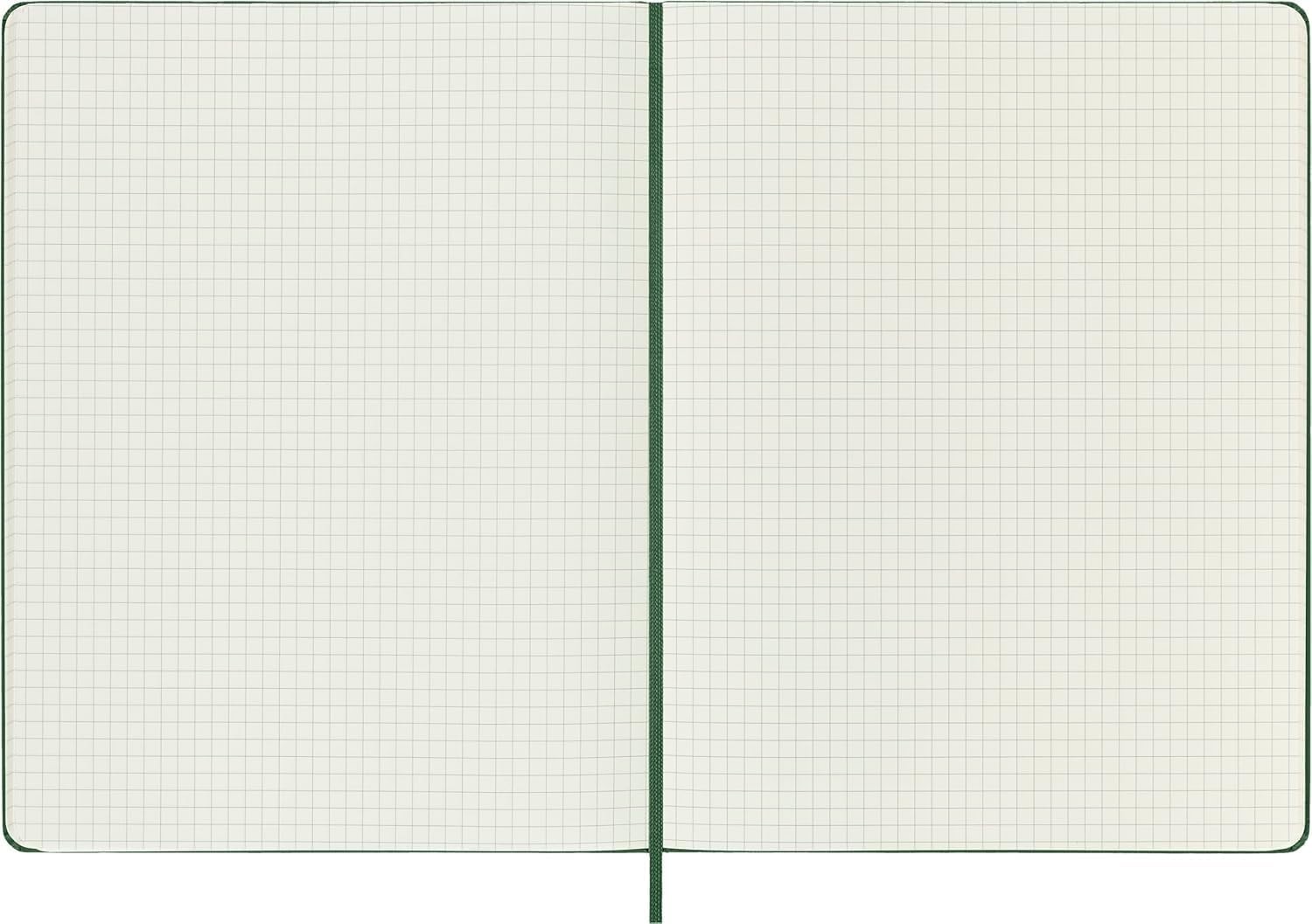 Moleskine Classic Notebook, Hard Cover, XL, Squared/Grid, Myrtle Green, 192 Page