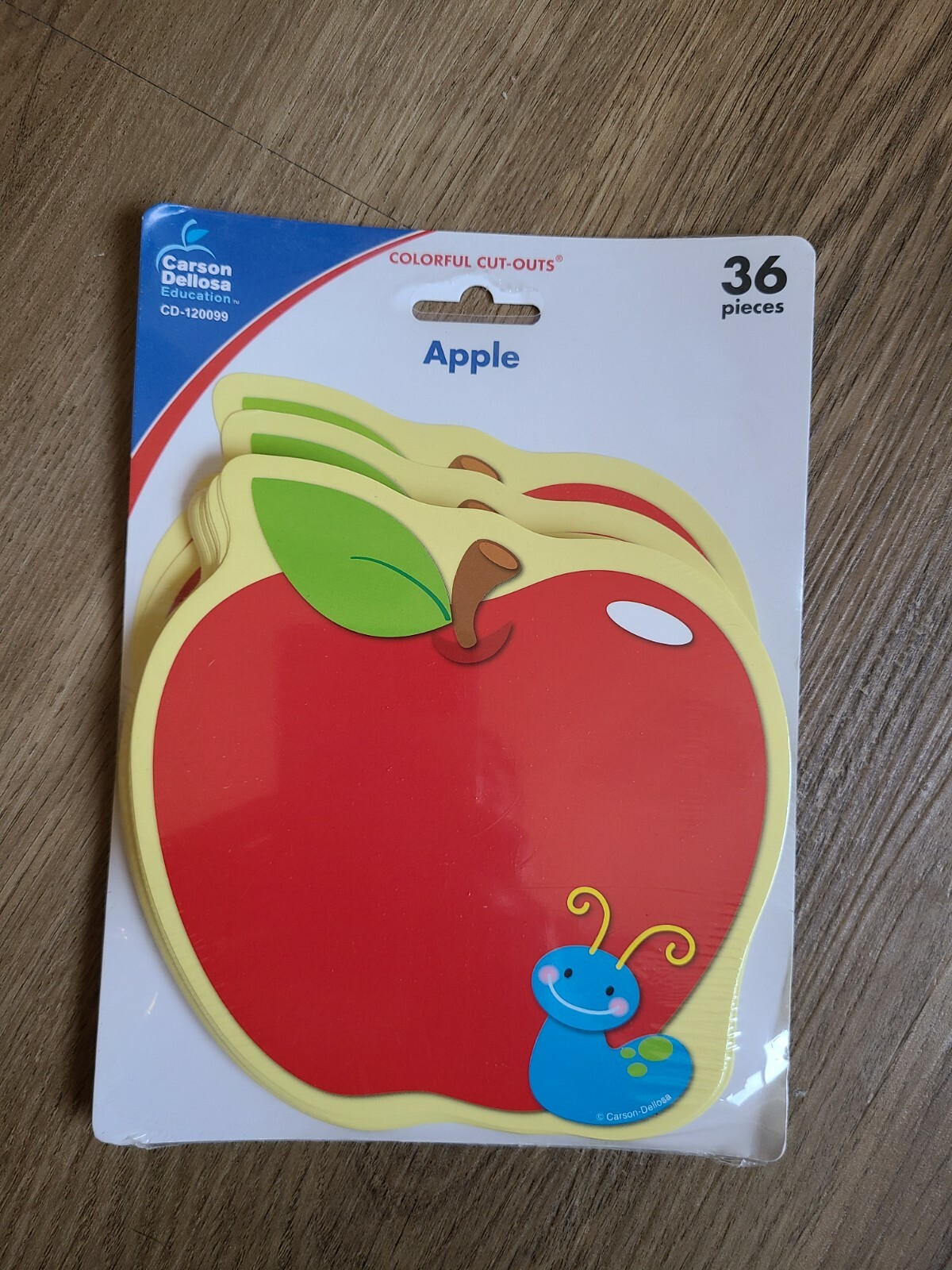Carson-Dellosa „Apples w/Cute Worm“ #120099 Colorful Cut-Outs – 36 Pieces