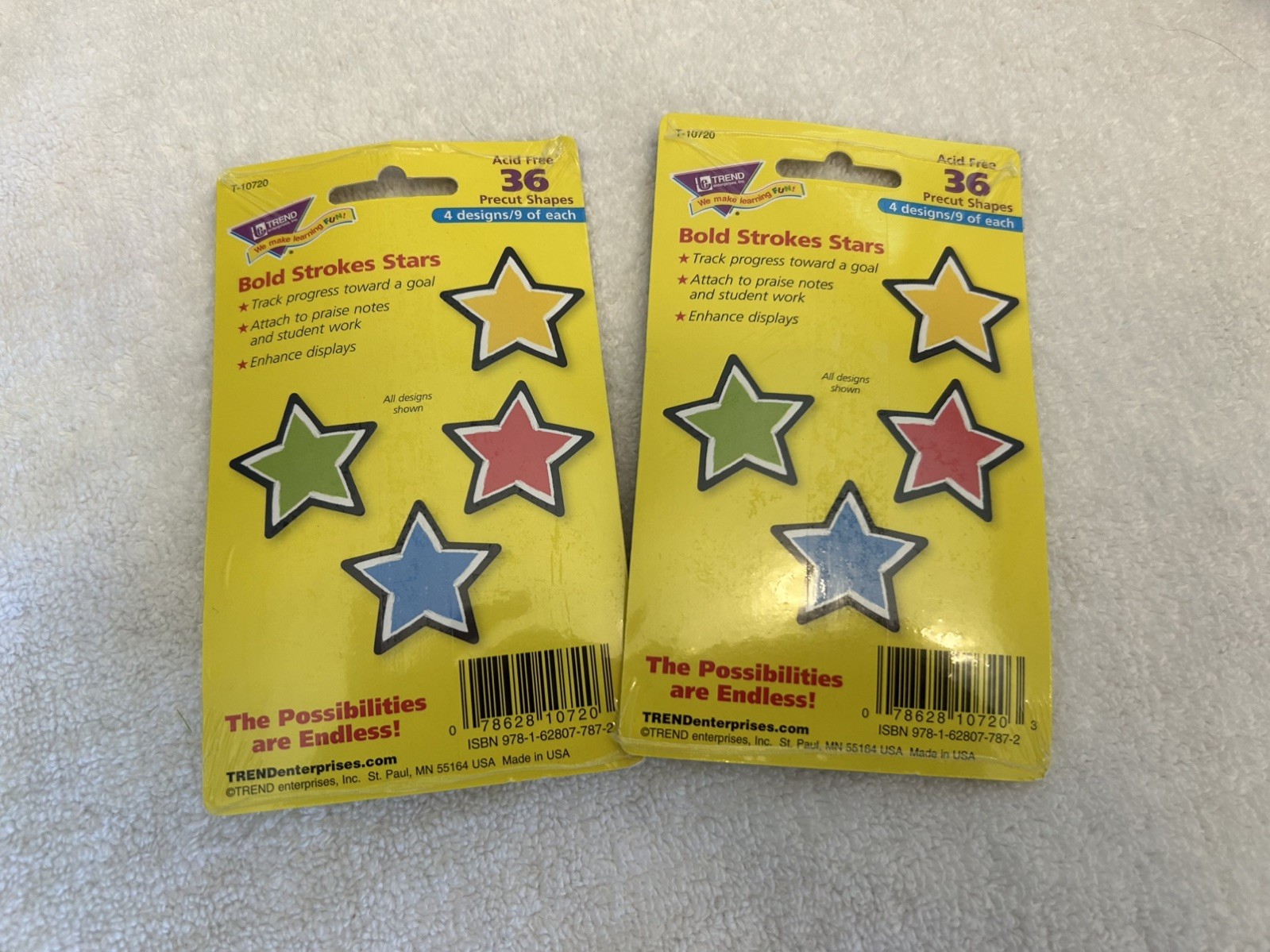 NEW-Trend Enterprises, Inc. Variety Pk MIN Stars Accents – 36 Precut Sheets x 2