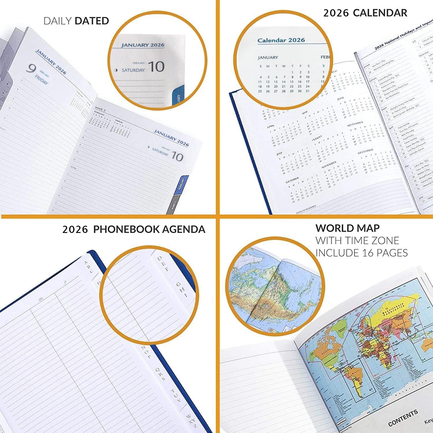 Daily Planner 2026 (5 x 7 in) – Made in Italy, Page a Day Hourly Agenda, 416 …