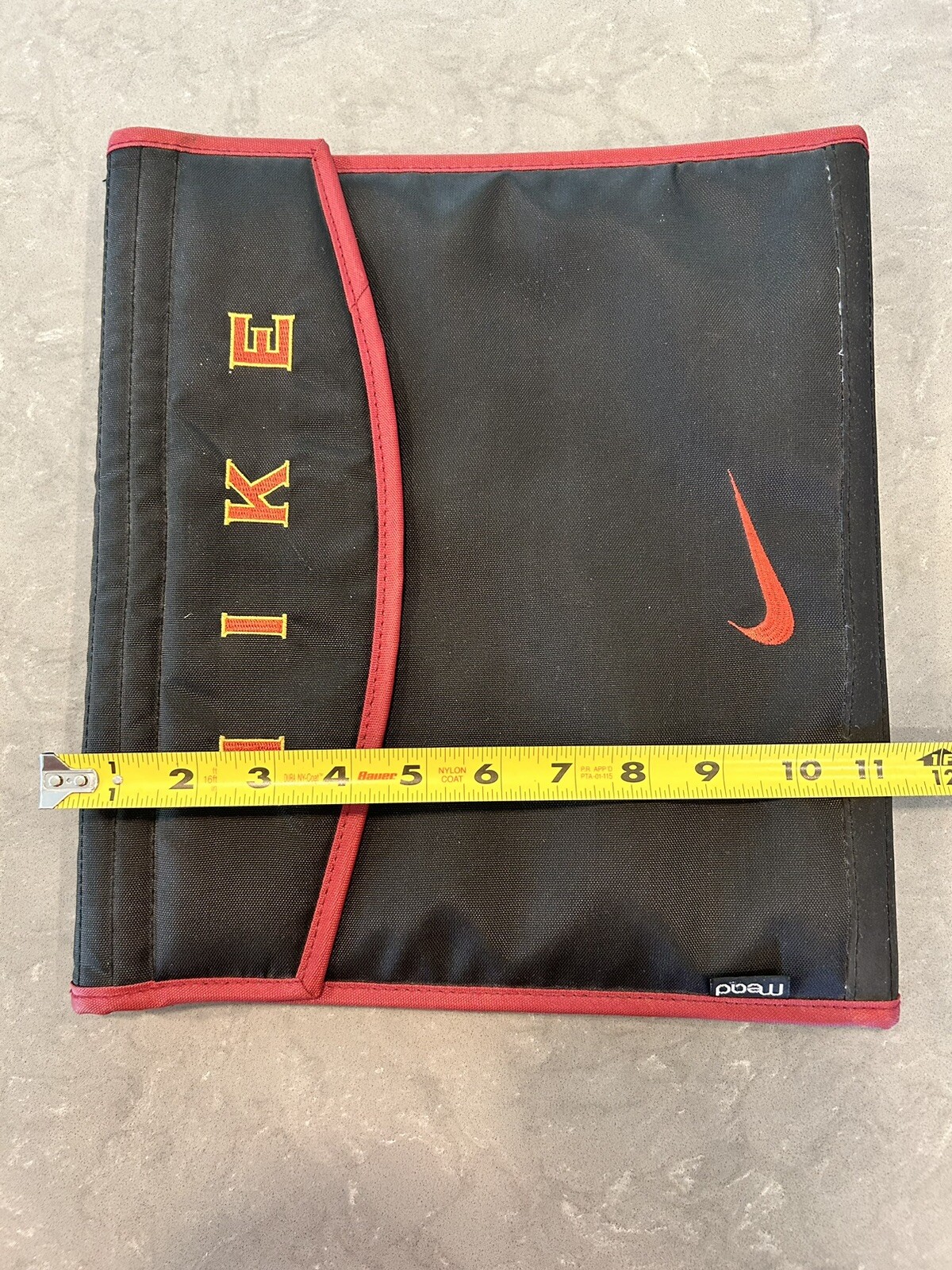 1995 Mead Nike Swoosh Logo Folder Keeper Black Burgundy Golf Embroidered