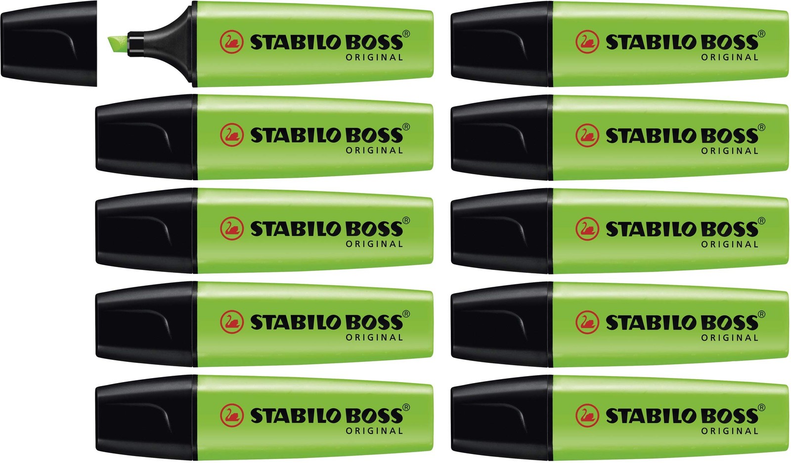 Highlighter – STABILO BOSS ORIGINAL – Pack of 10 – Green