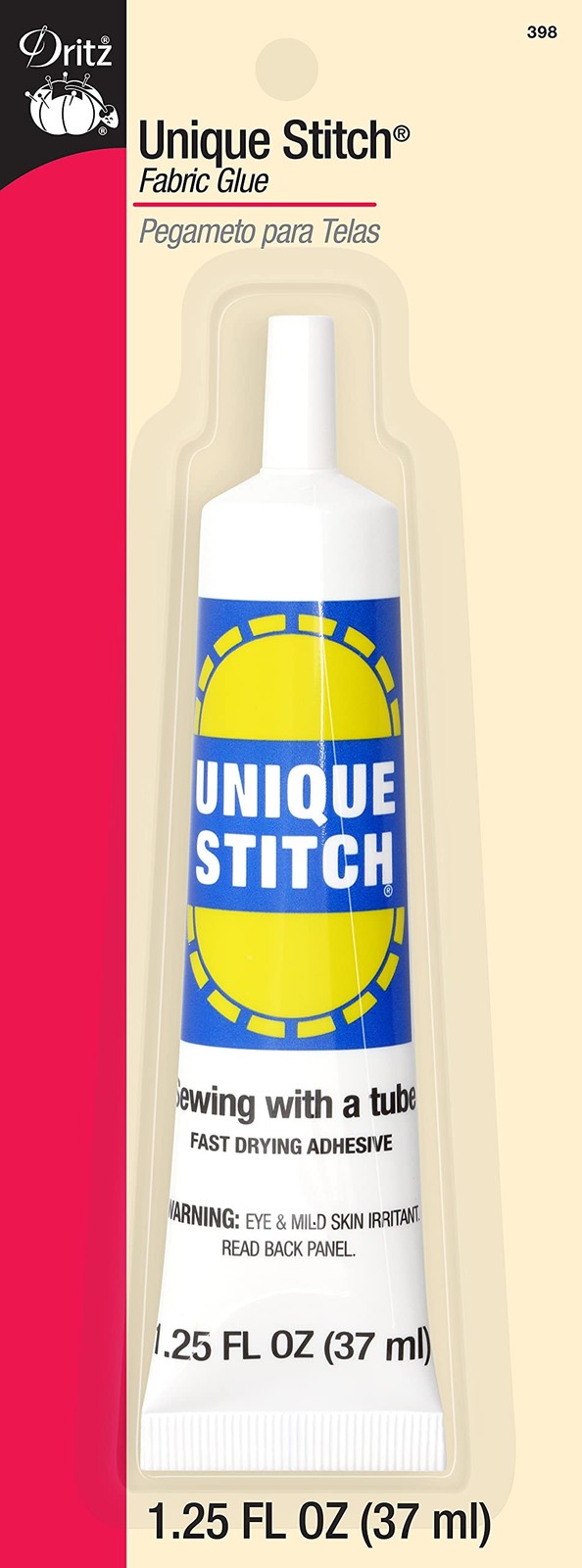 Dritz 398 Unique Stitch Stitchless Sewing Liquid 1.25-Fluid Ounce, Clear