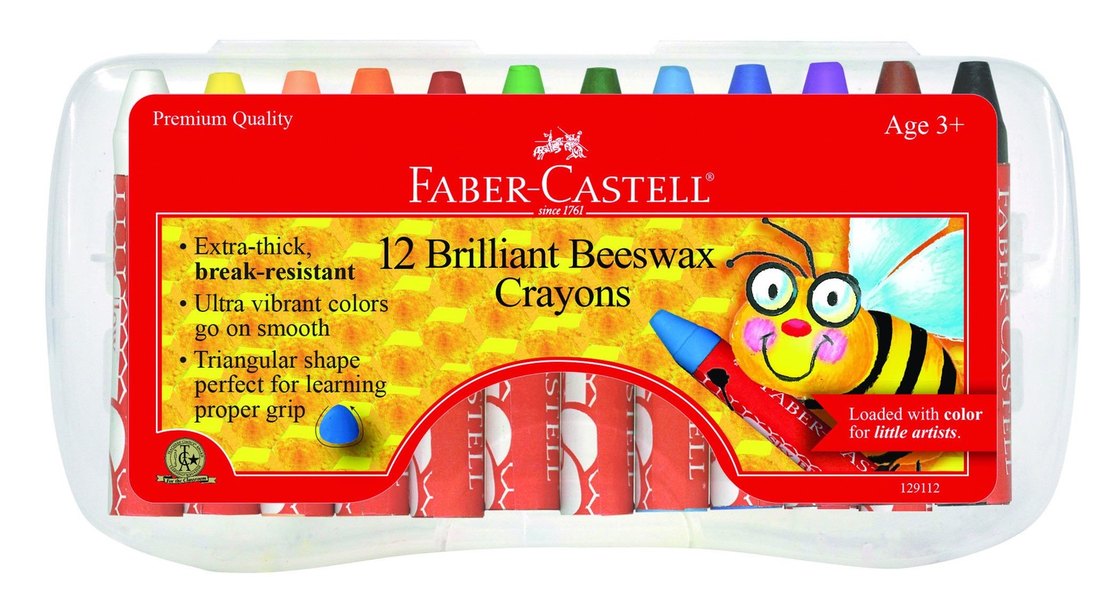 Faber-Castell Beeswax Crayons in Durable 12 Count (Pack of 1), 12 Colors