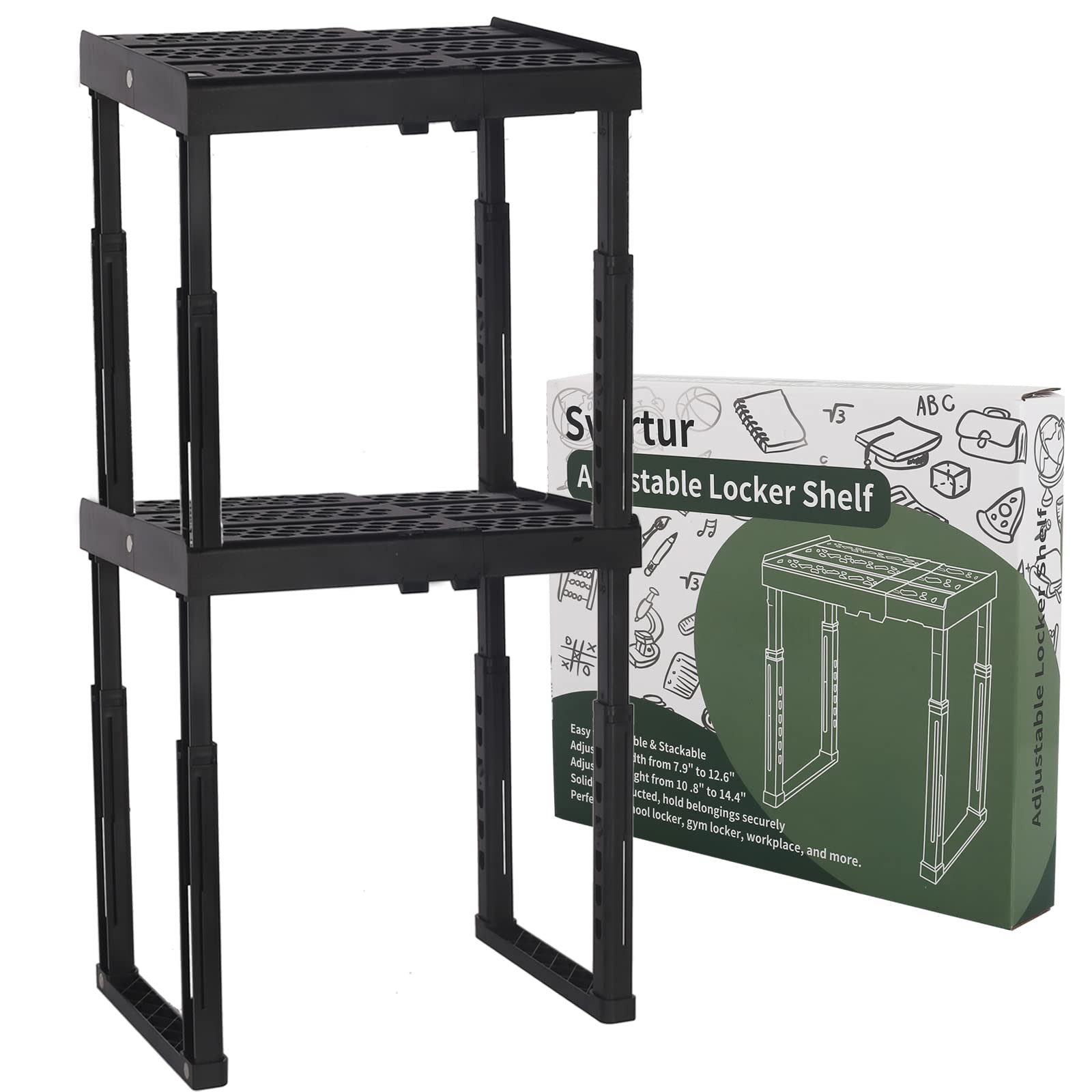 Locker Shelf Adjustable Height and Width, Locker Organizer for Work, Locker S…