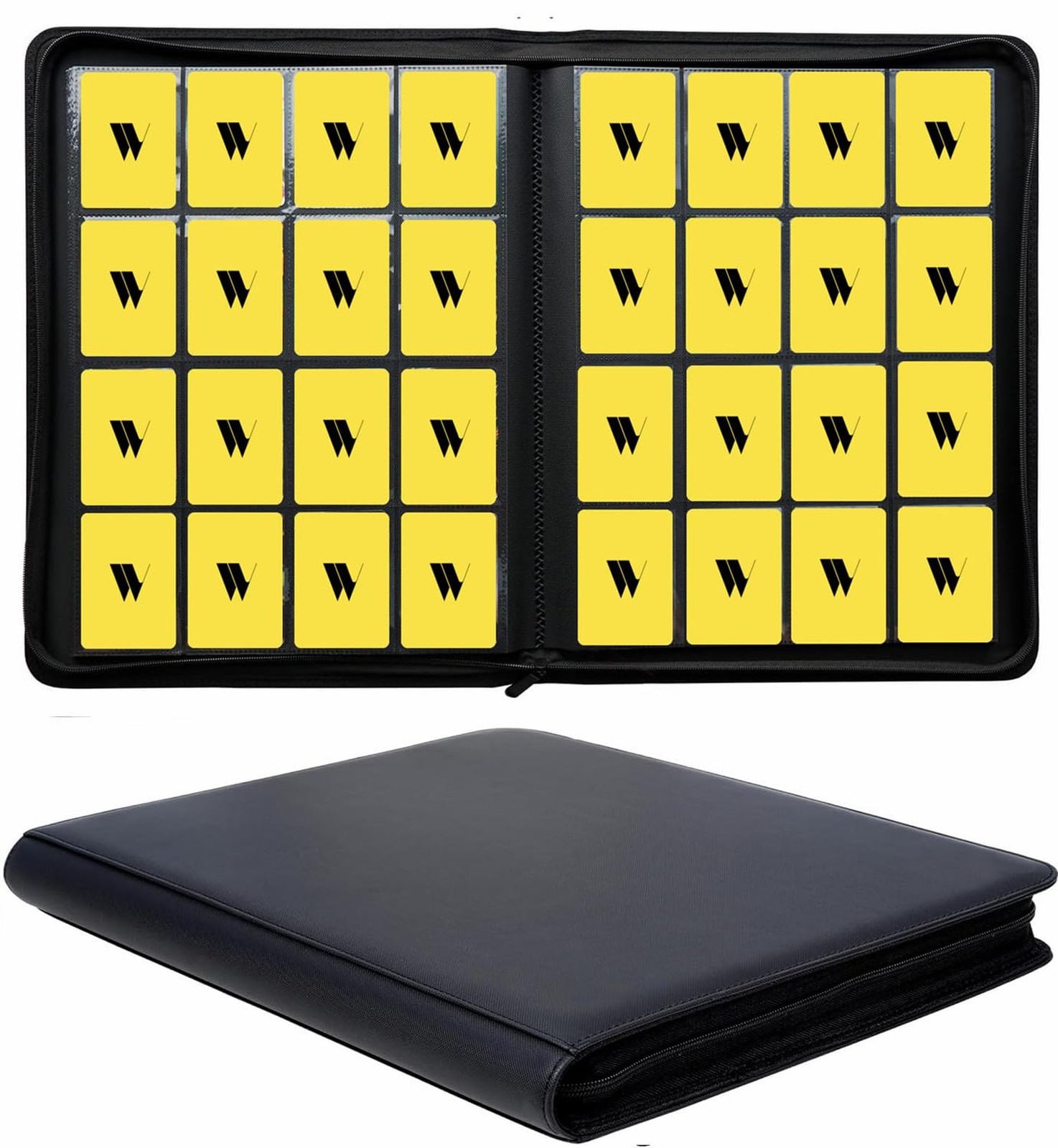 16 Pocket Card Binder, 1000+ Premium Zip Trading Card Binder, Double Sided Po…