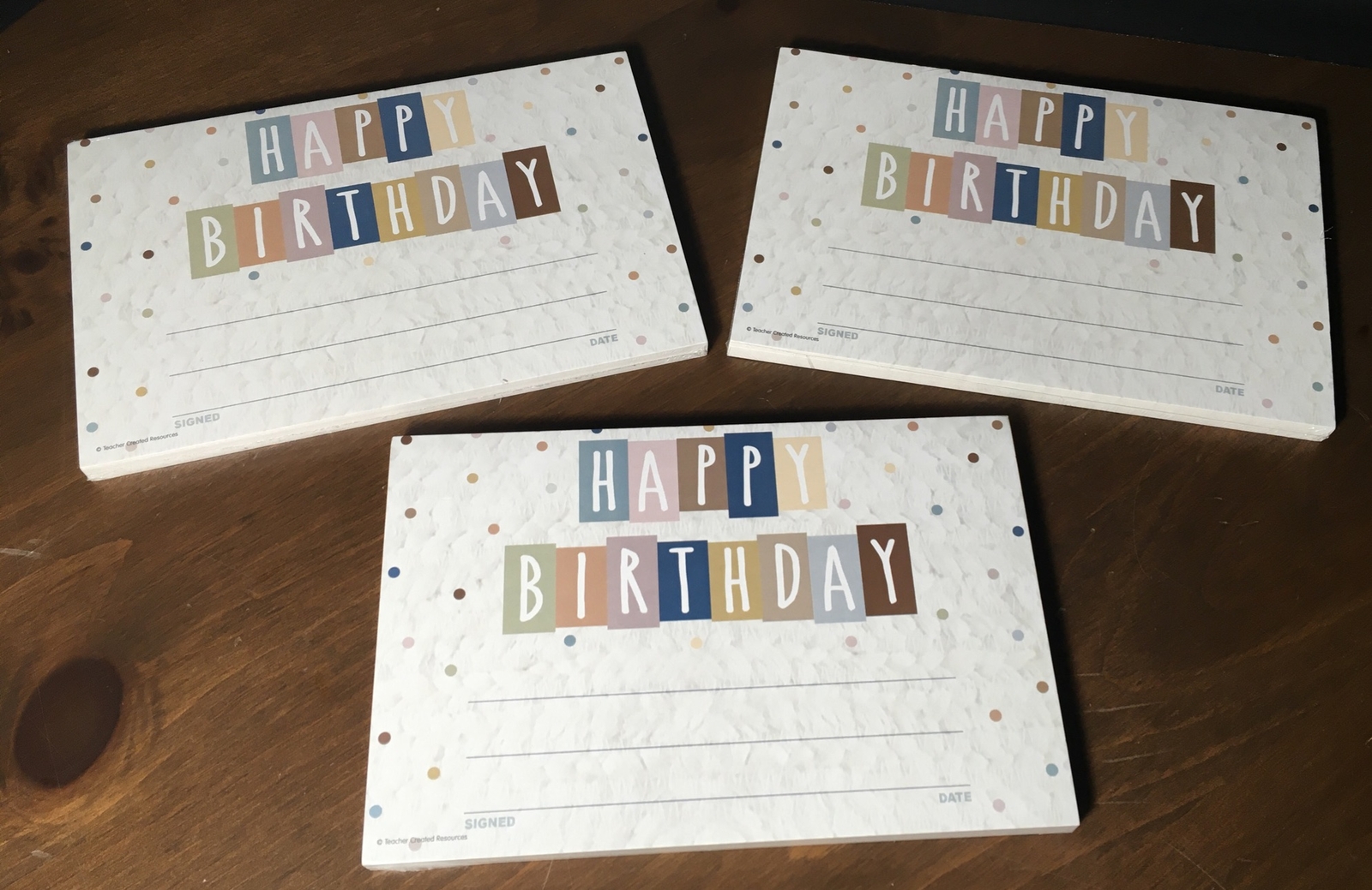 HAPPY BIRTHDAY Classroom Certificates from teacher to students LOT OF 3 PACKS