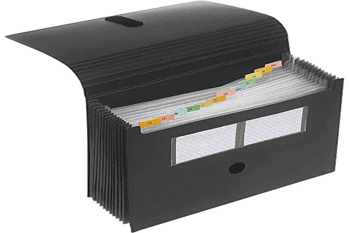 FolderSys 7000630 File – Type acorden (1 Unit, 12 Compartments, Black