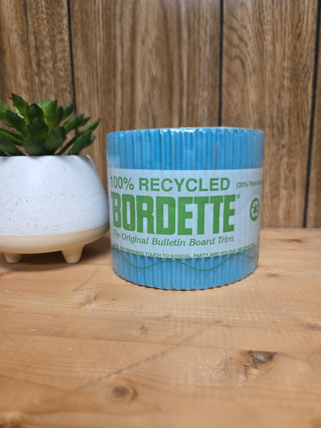 Vintage 100% Recycled Bordette Bright Blue Bulletin Board Trim 2.25″ x 25′