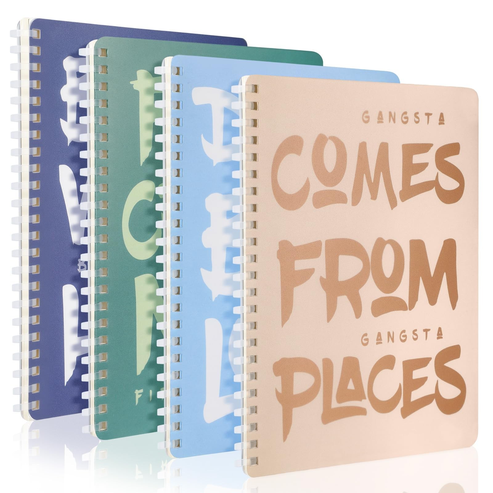 Niodel 4 Pack A5 Spiral Notebook for Note Taking, 6 X 8 inch Multicolored