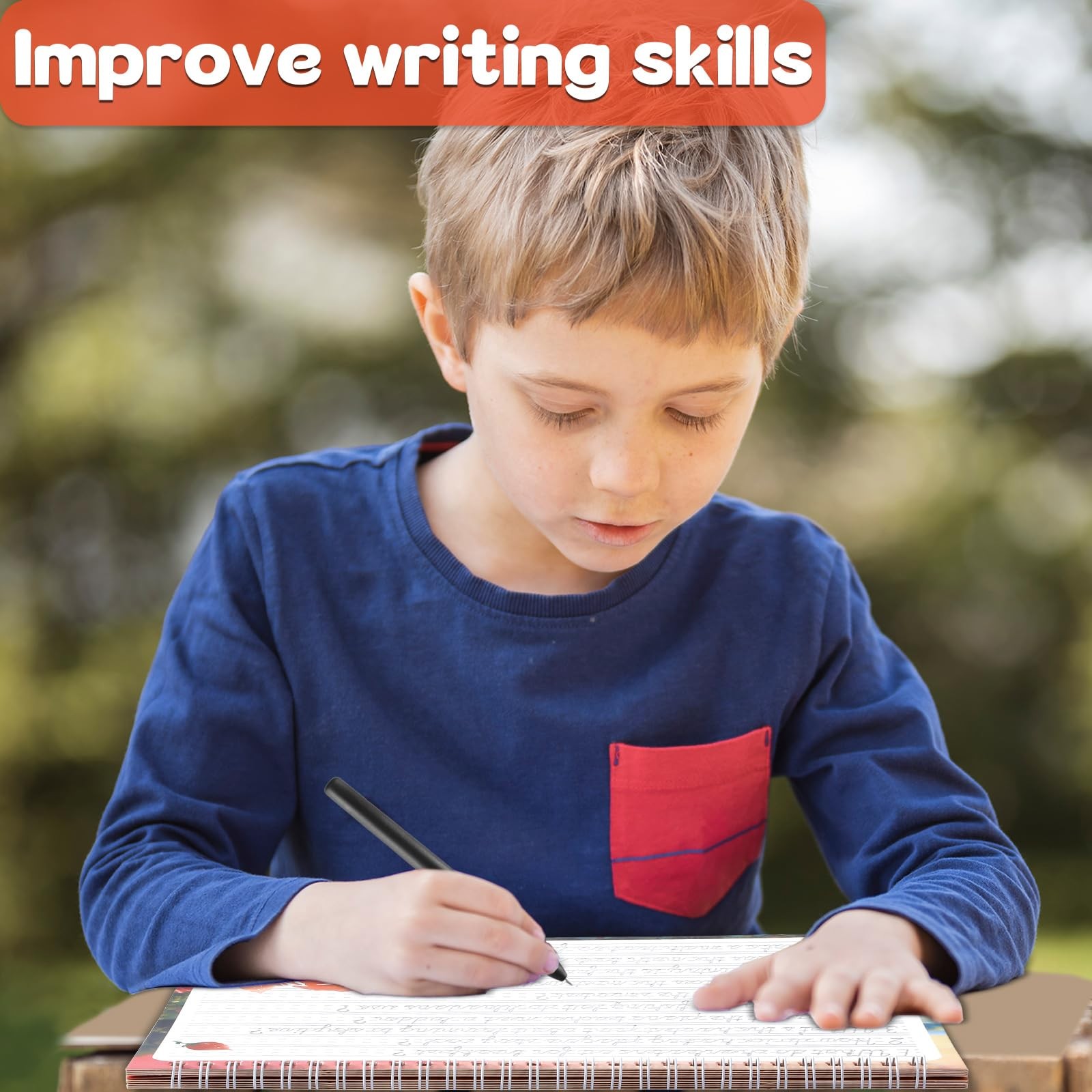 chiazllta Grooved Cursive Handwriting Workbook with Disappearing Ink Pens…