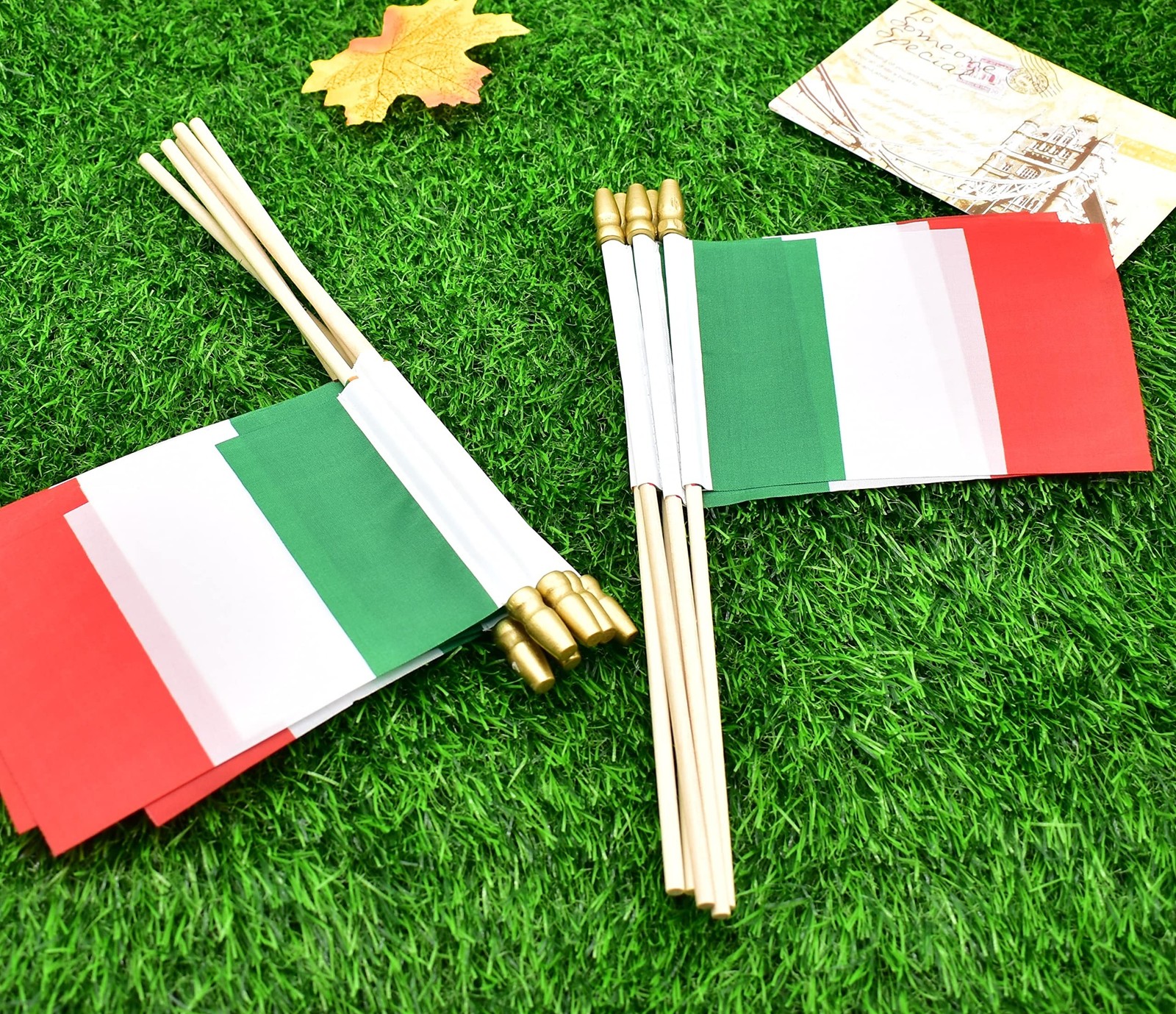Small Italy Italian Flag Mini Handheld 4×6 Inch Stick Flags 12 Pack