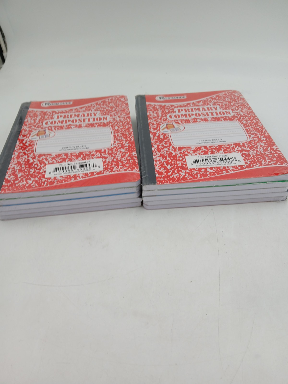 Rosmonde Primary Composition Notebooks Kids Red Abstract Marble Set of 10