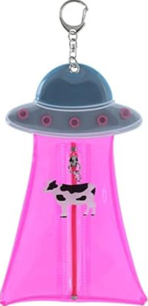 Sun‑Star UFO Pencil Holder Alien Abduction Pen Case Flight Flat Pouch Pink JPN