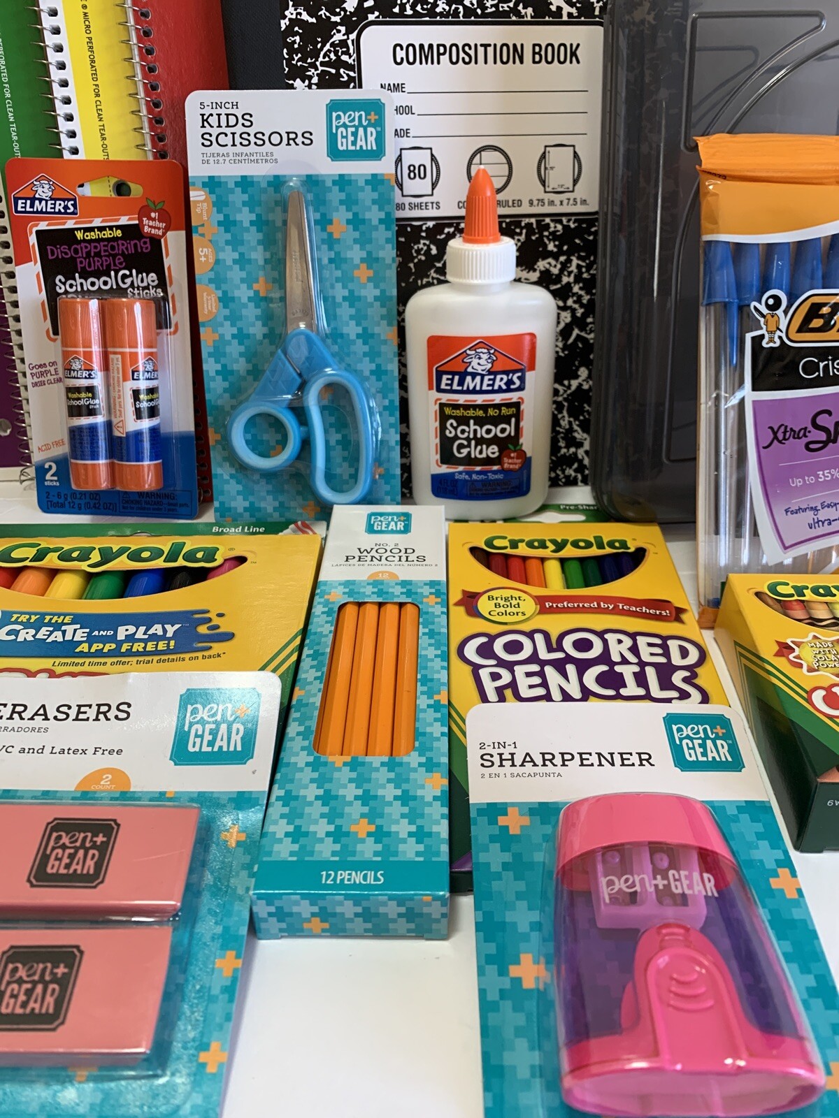 Scool Supplies Bundle Notebooks Pen Pencils Markers Crayons