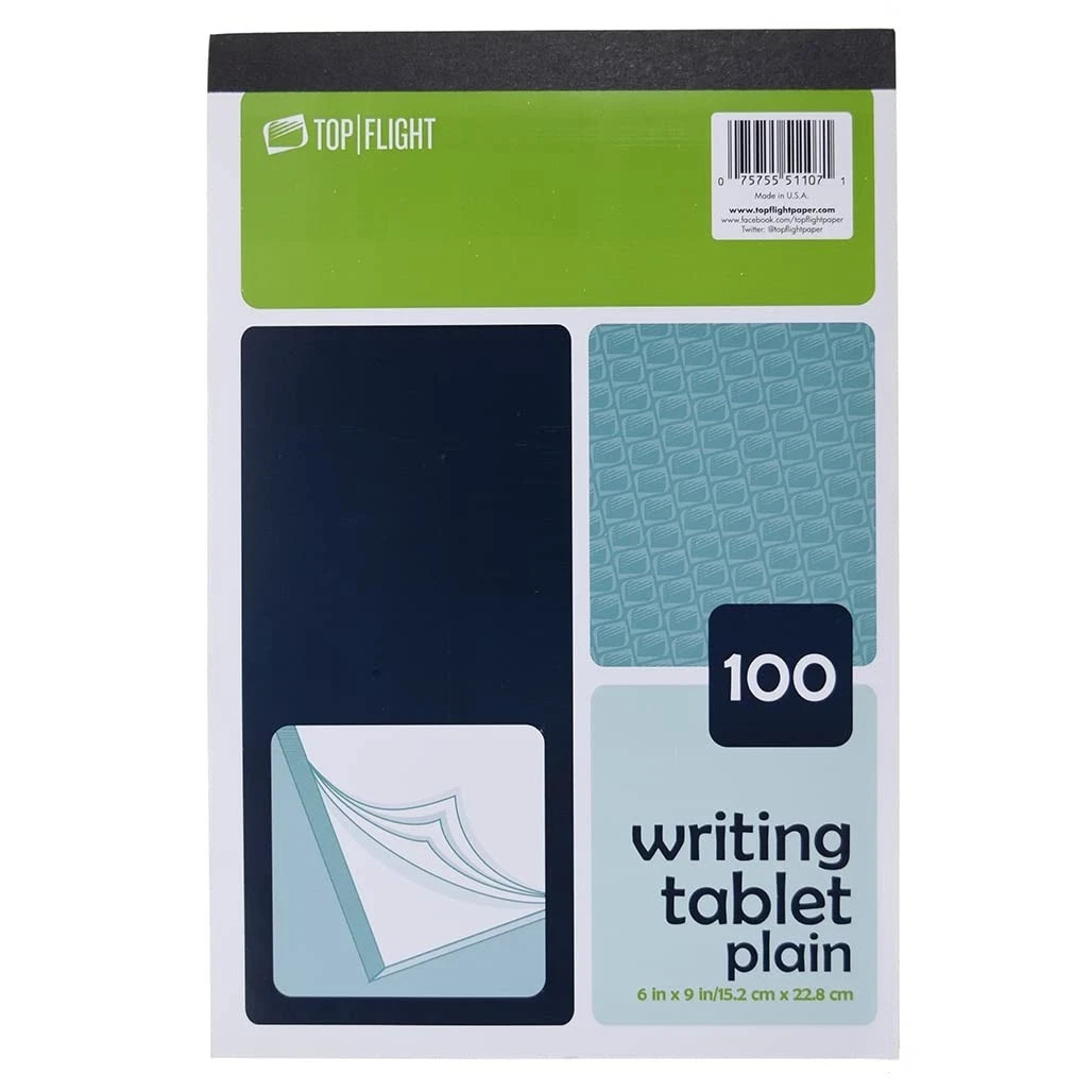 Writing Tablet, Unruled, White, 100 Sheets (4701024)