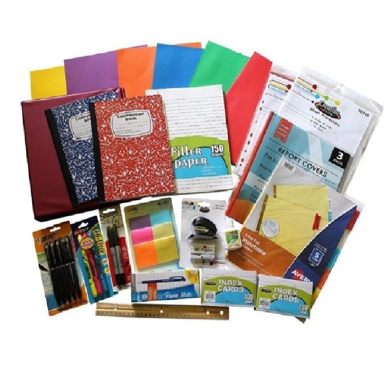 School Supply Bundle Middle High Binder Comp Report Folder Notebook Pens WIDE