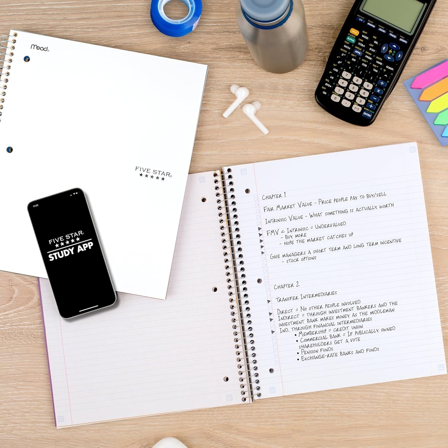 Versatile 8-1/2″ x 11″ College Ruled Notebook + Study App – Perfect for Students