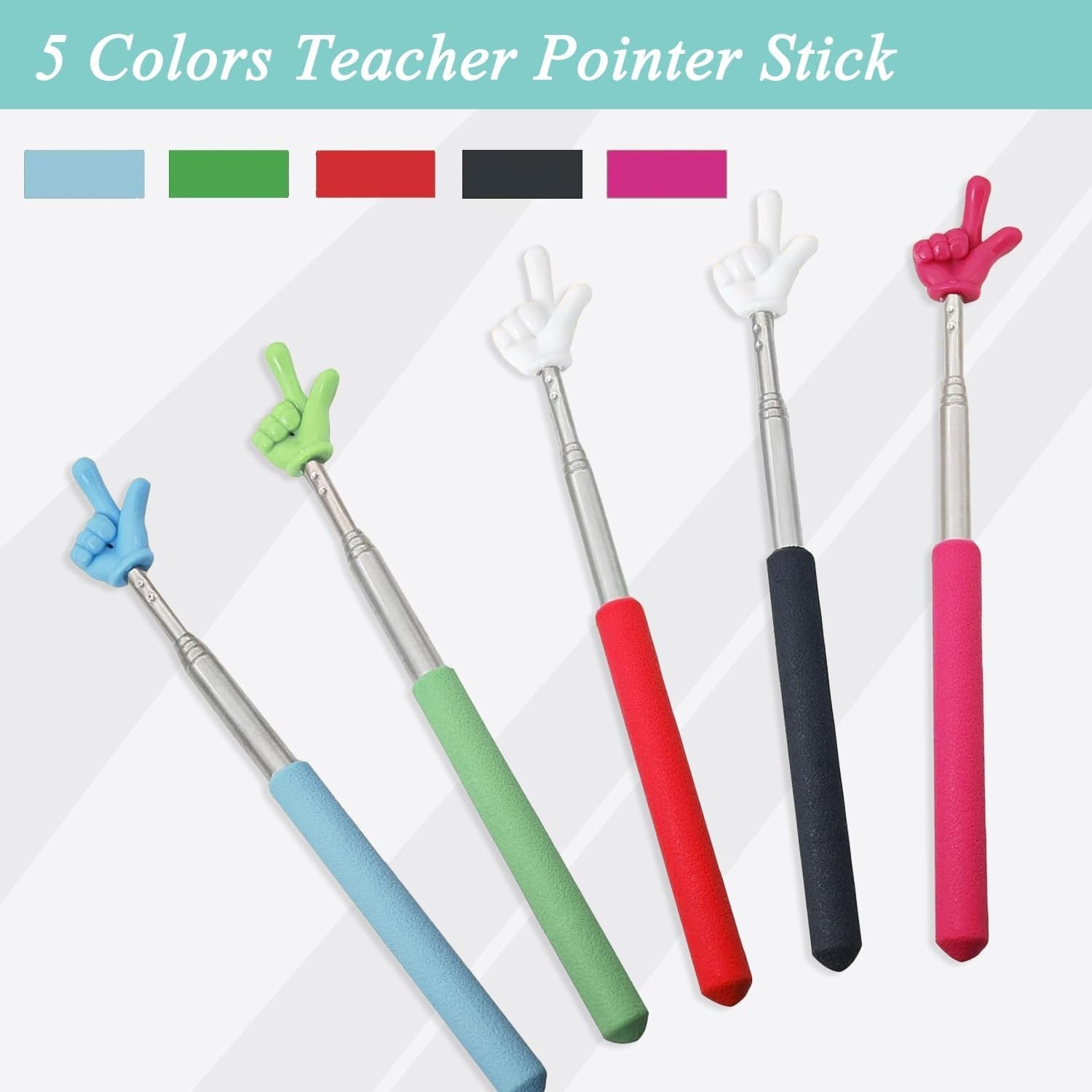 5PCS Finger Pointer Sticks – Multipurpose Teacher Supplie, Classroom Use for Kid