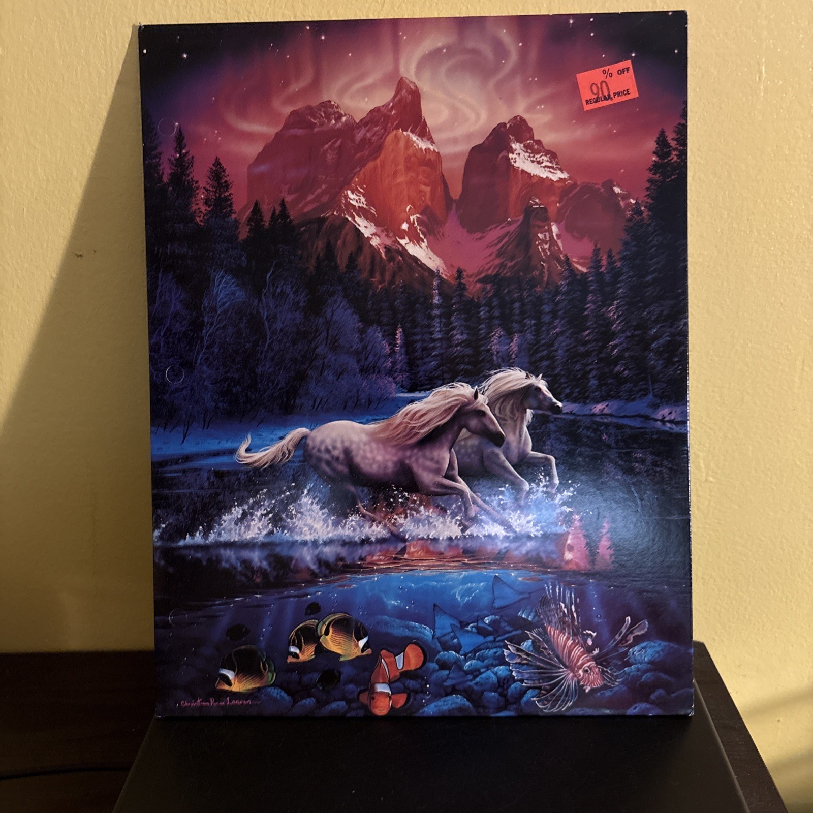 Vtg 1990s Christian Riese Lassen Art 3 hole school „In Another World No. 2602