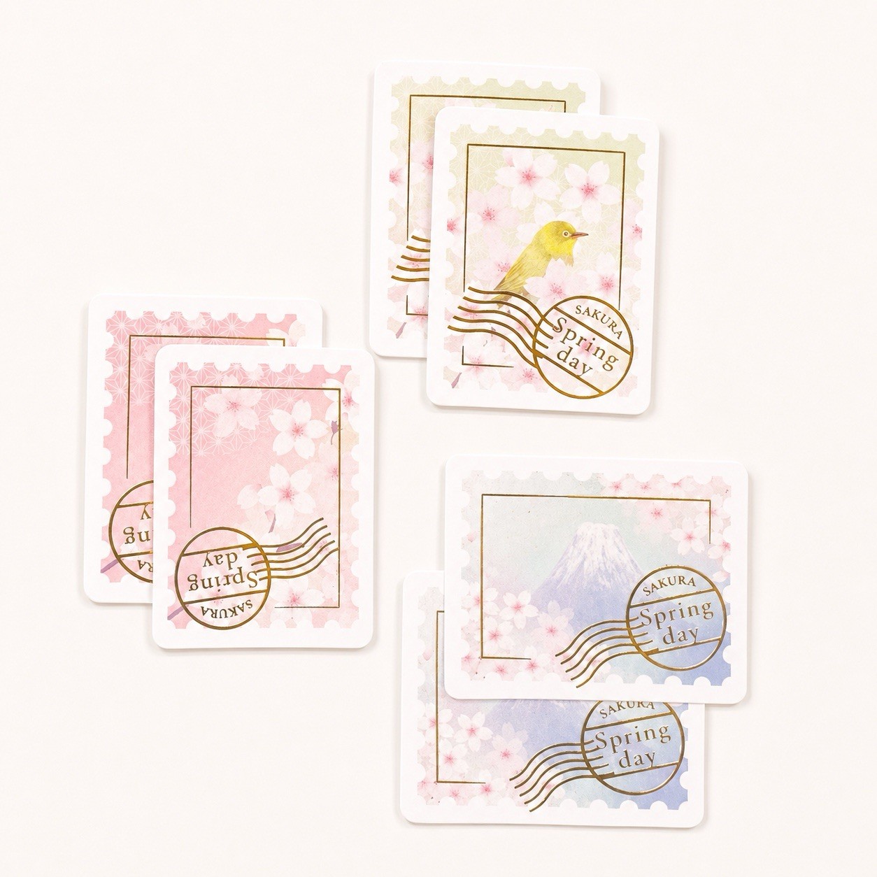 Sakura Stationery Gift Set 54pc Japanese Cherry Blossom Stamp-Style Stickers