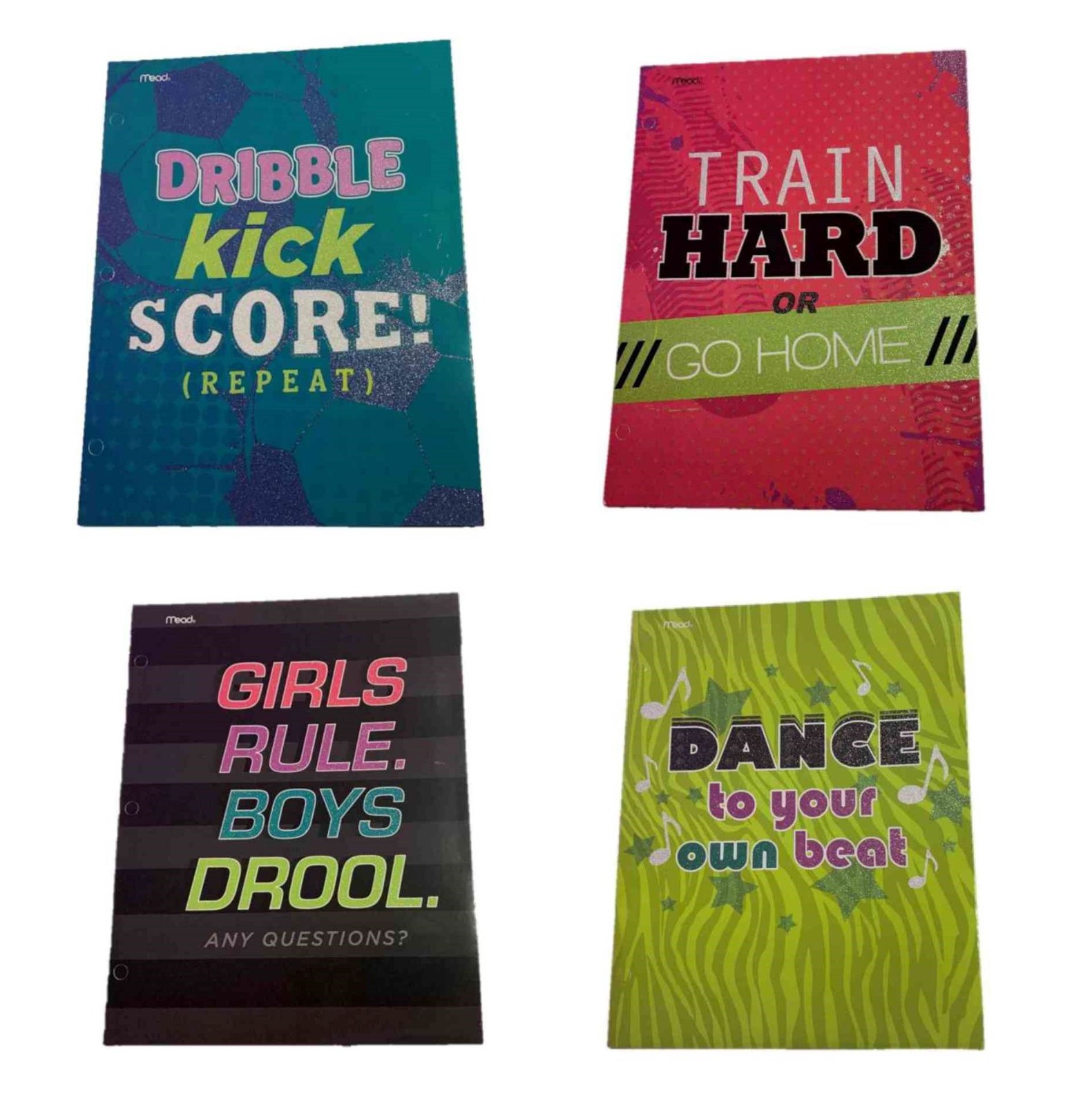 Girls Sports Deluxe 4 Folder Set (Girls Rule, Dance to Your Own Beat, Dribble Ki