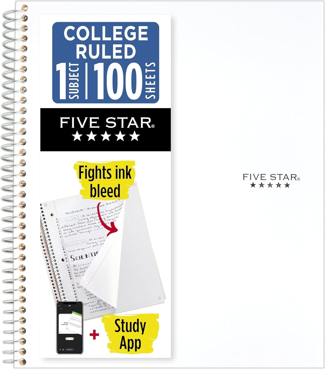 Versatile 8-1/2″ x 11″ College Ruled Notebook + Study App – Perfect for Students