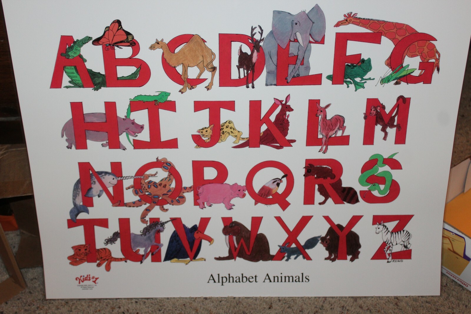 Kid’s #1 Alphabet Animals A-Z Kids Educational Classroom Large Poster Art Print