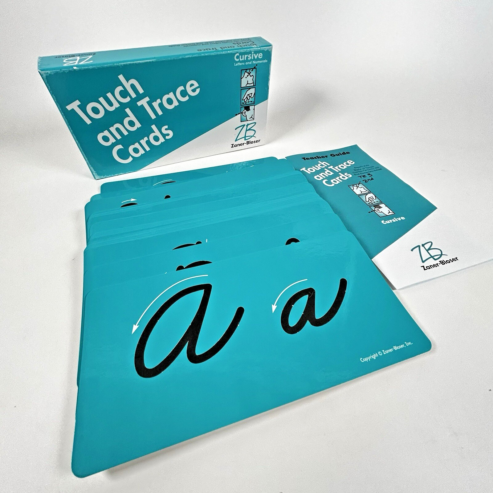 Cursive Writing Letters & Numerals Touch & Trace Cards Zaner-Bloser Educational