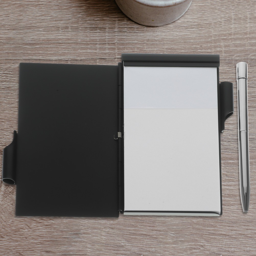 Metal Pocket Notebook Home Office Notizbuch Stift Mini Notepad with Pen
