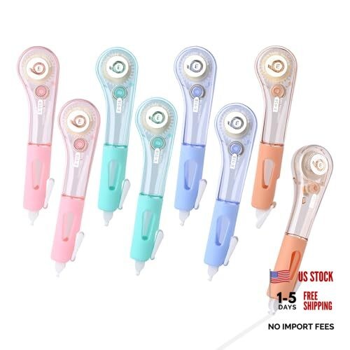 8 Pcs Correction Tape Pens, Aesthetic White Pull Out Tape, Multicolor