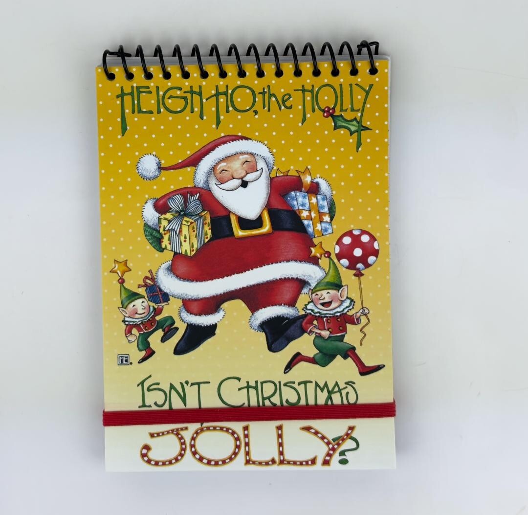 Mary Engelbreit Santa and Elves Christmas Spiral Tablet Notebook Lined with Band