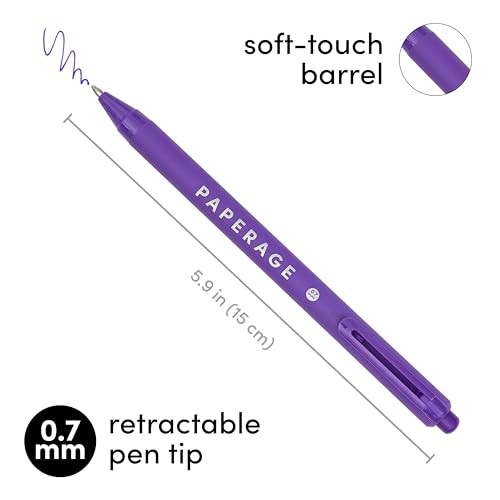 Pens With Retractable Medium Point (0.7mm), 1 Count (Pack of 20) Rainbow Gel