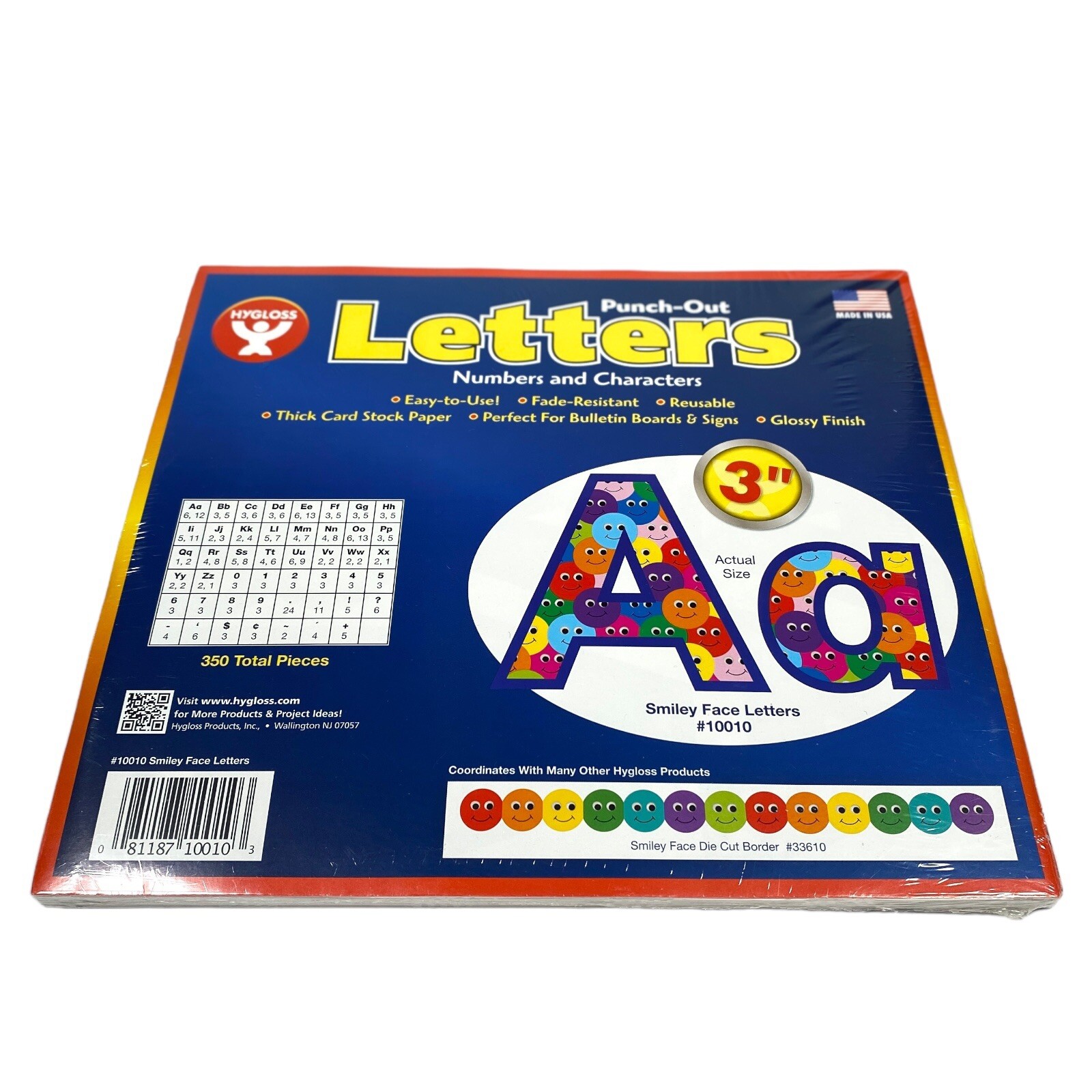 Hygloss Happy Face Alphabet Letters Numbers Teacher Classroom Bulletin Board 3″