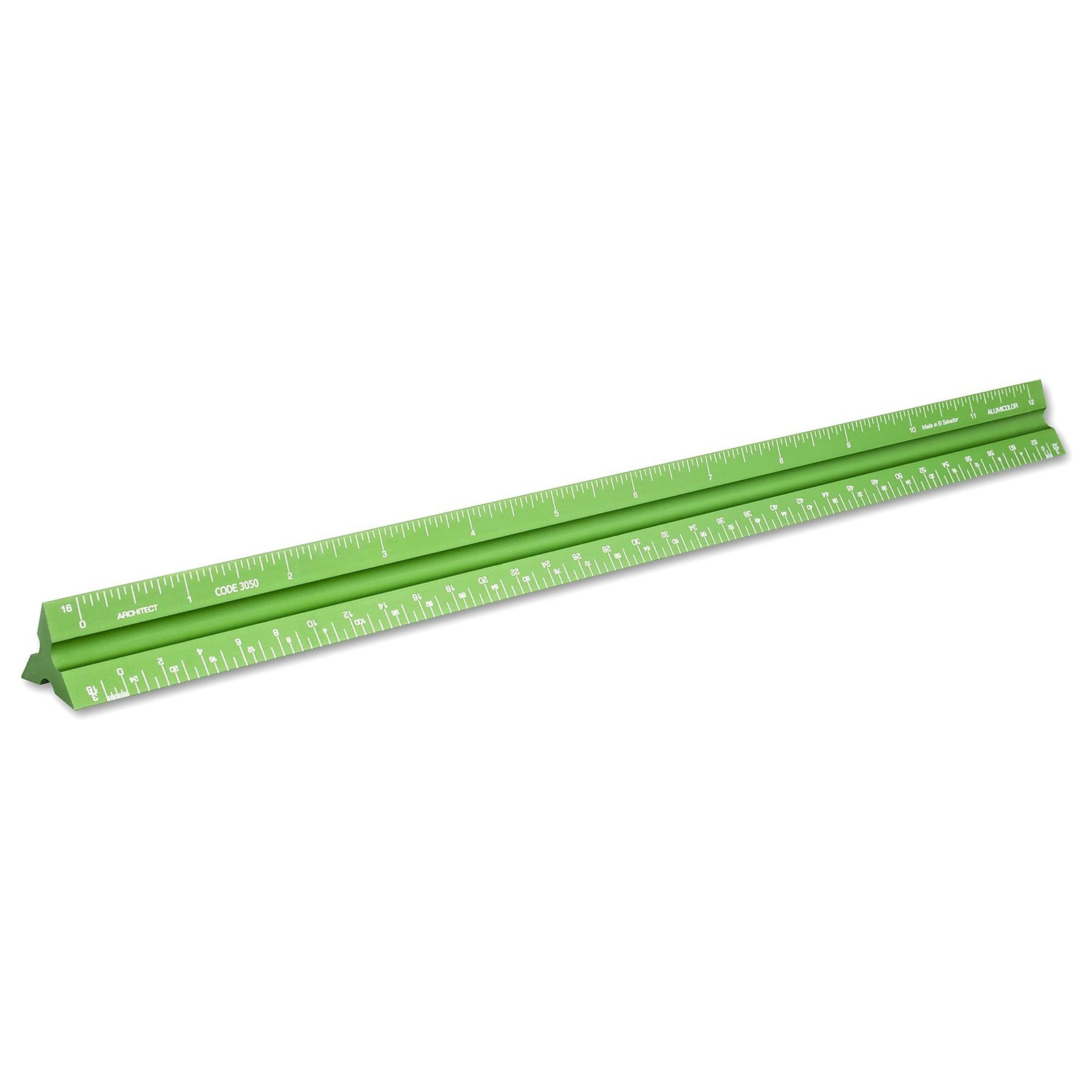Alumicolor Aluminum Architect Solid Drafting Scale, 12IN, Green 12 Inch