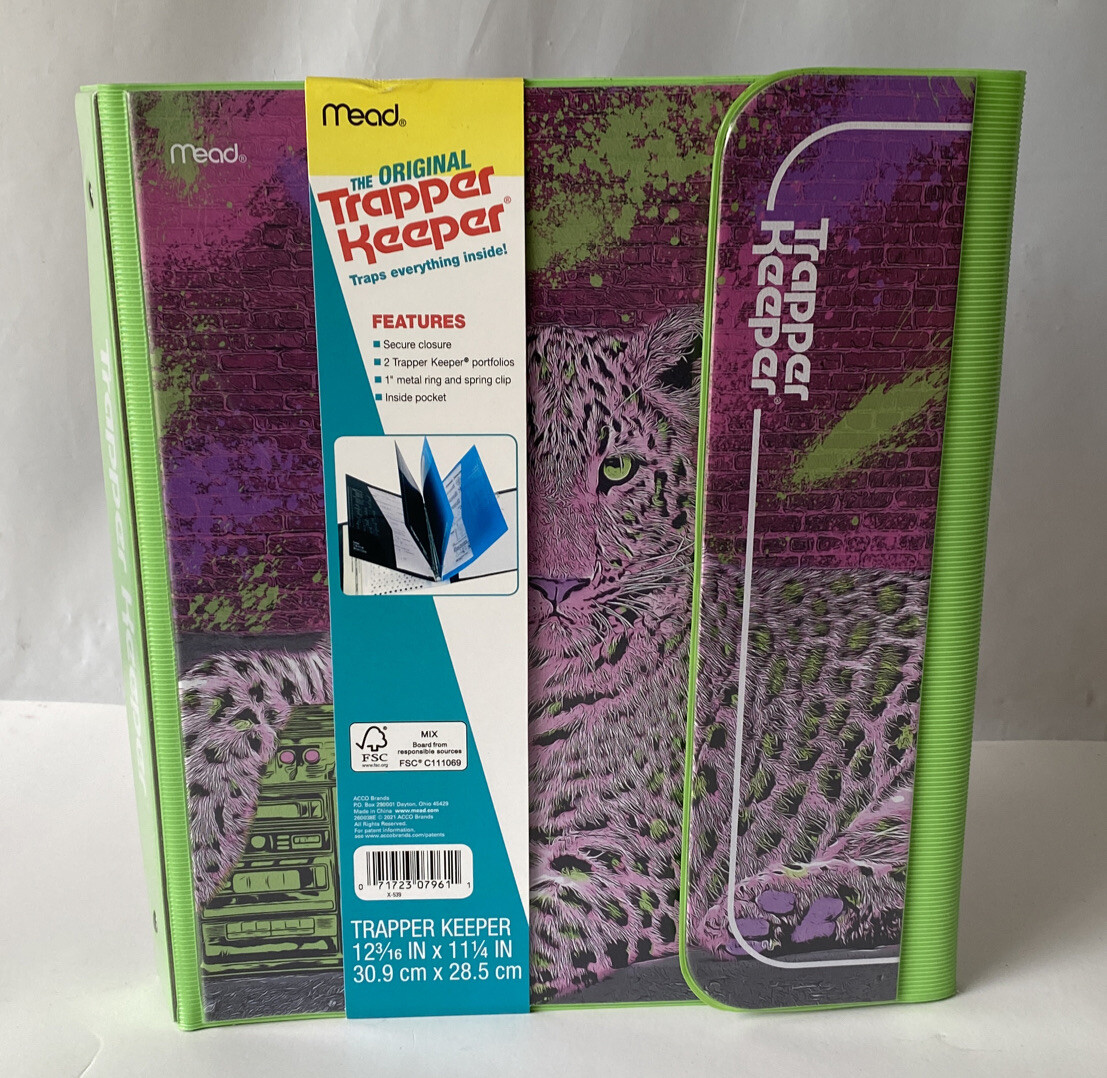 Trapper Keeper ~ Binder Portfolio Folder 2021 Mead Retro Tiger Boombox GIFT