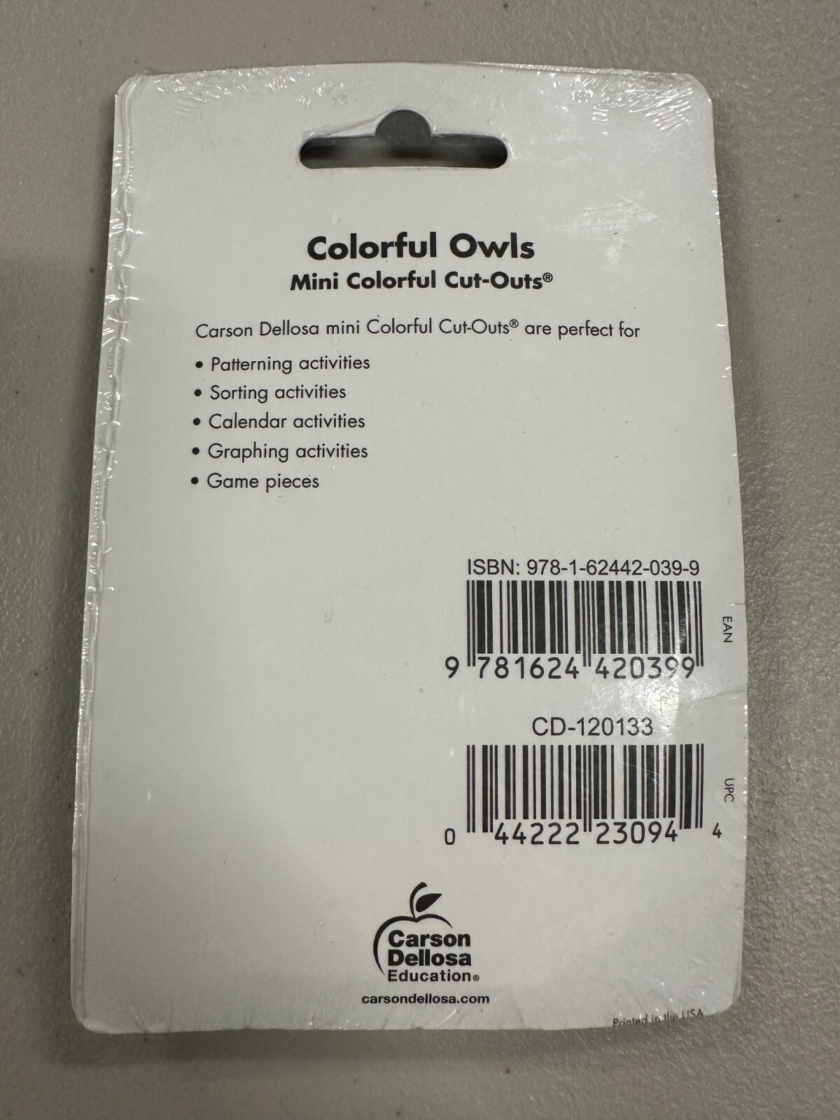 NEW SEALED Carson Dellosa Mini Colorful Owl Cutouts 2-Sides 36 Pieces