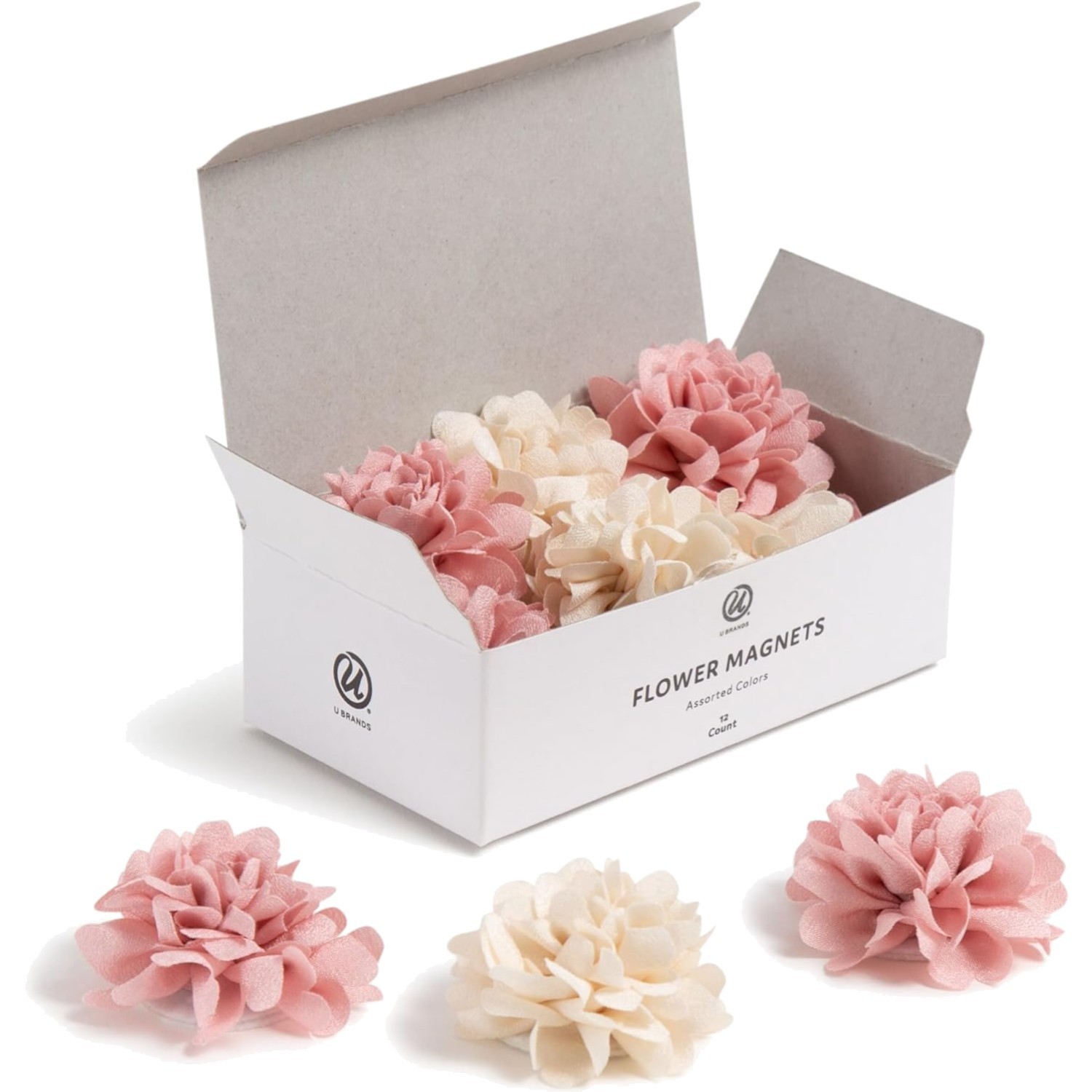 Flower Locker Magnets Set of 12 Cute Decorative Refrigerator Accessories