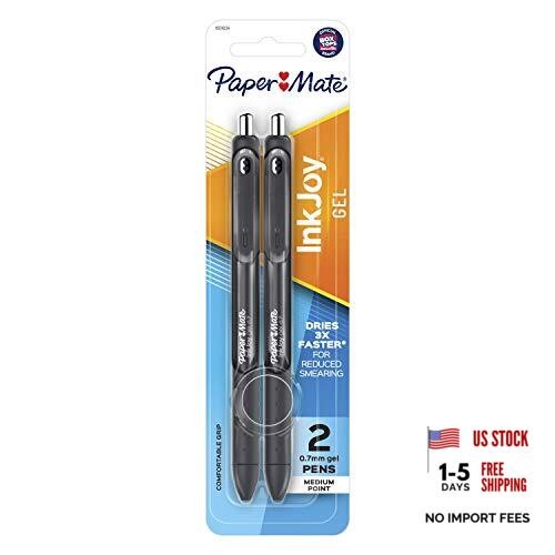 Paper Mate Inkjoy Gel Pens, Medium Point, 2-Pack, Black 2 Count (Pack of 1)