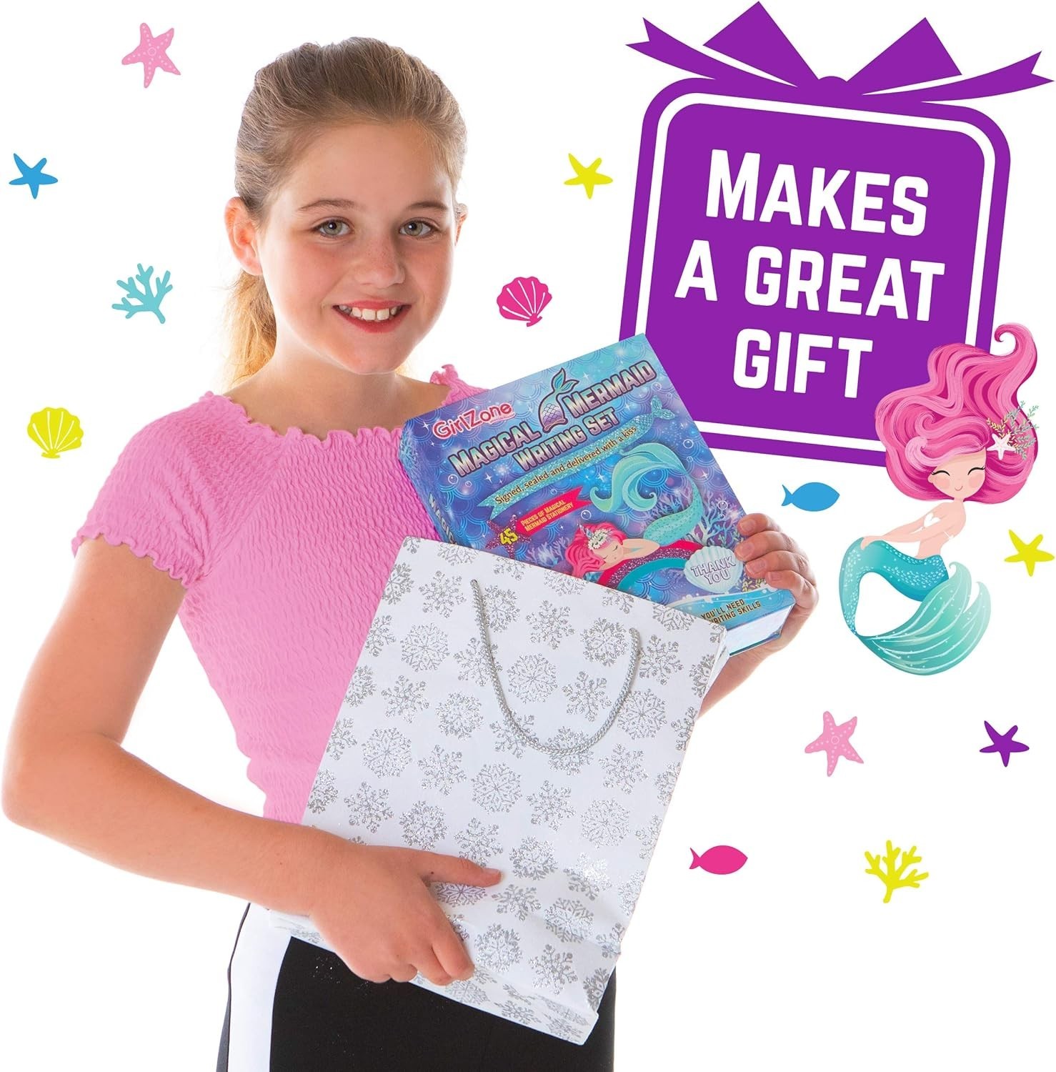 Mermaid Stationery Set – 45 PCS Writing Set & Letter Kit for Girls & Kids Party