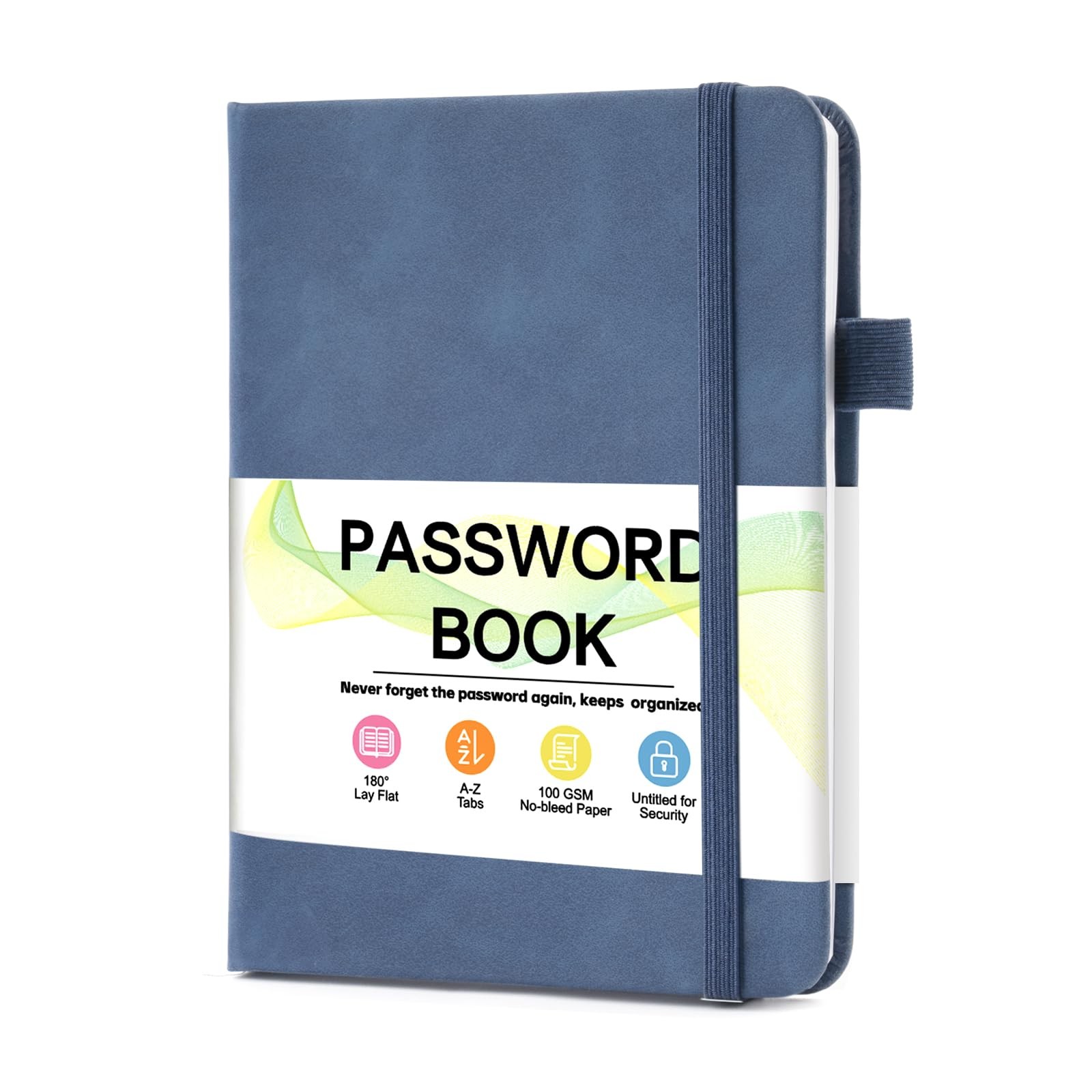 MOSA BEAR Password Keeper Book with Alphabetical Tabs，4.3″x5.7″ Dark blue