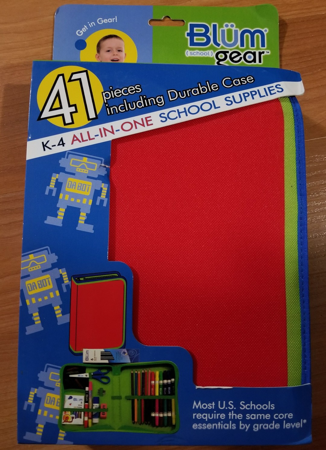 Blum School Gear Supplies 41 Pieces & Case – K-4 Back To School Supplies