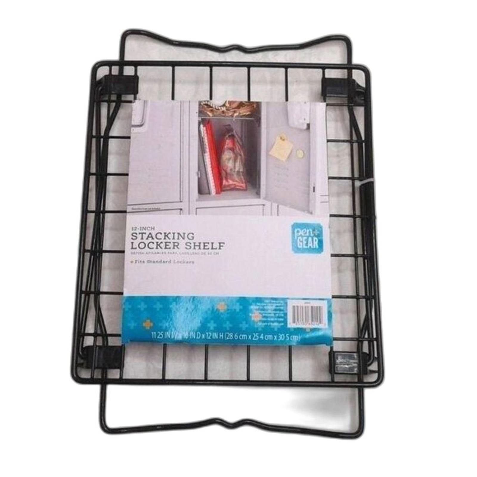 Pen + Gear Wire Stackable Locker Shelf Black 12″H x 10″D x 11.25″ W – NEW