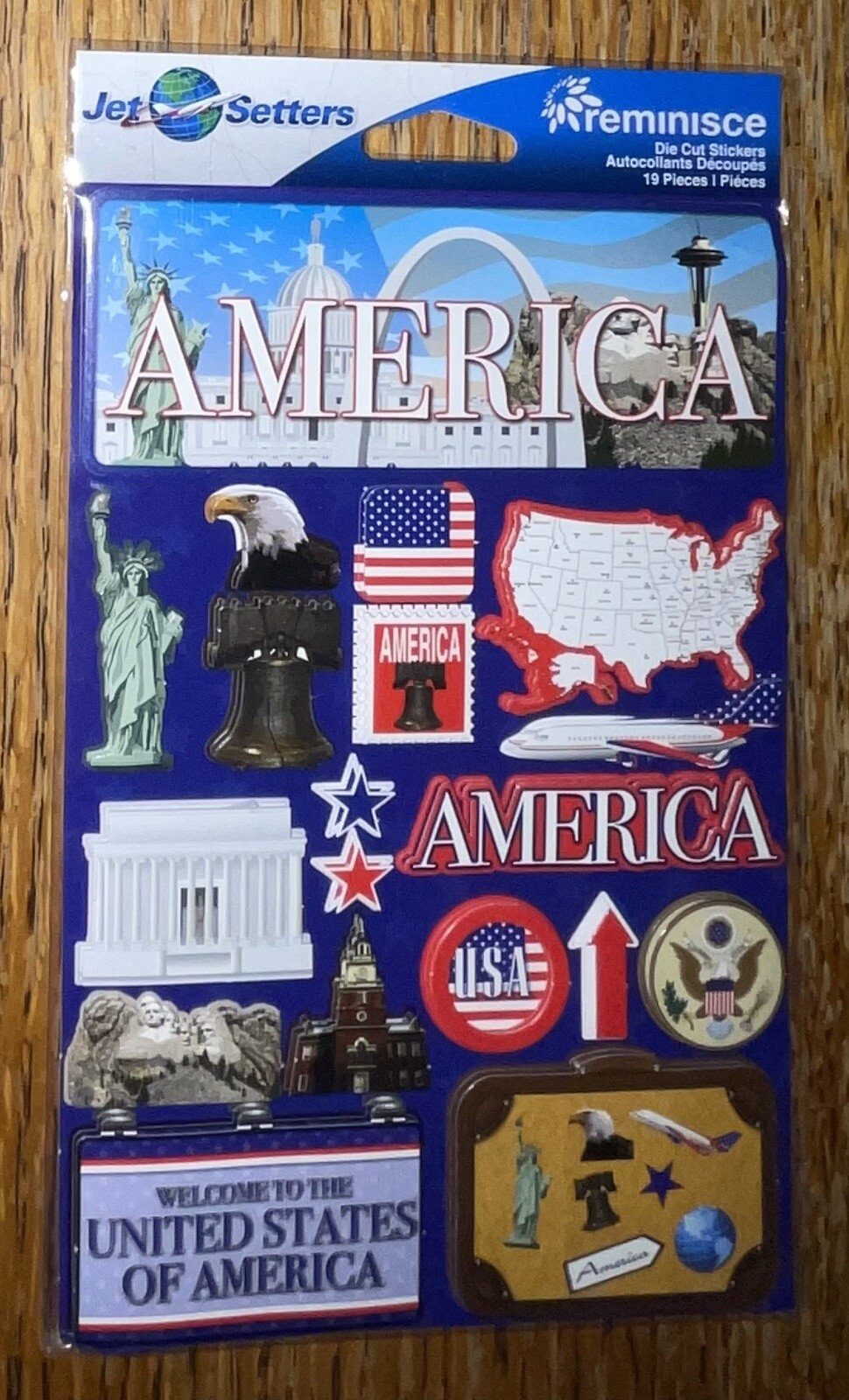 Jet Setters Reminisce United States of America Map Flag Whitehouse Statue Libert