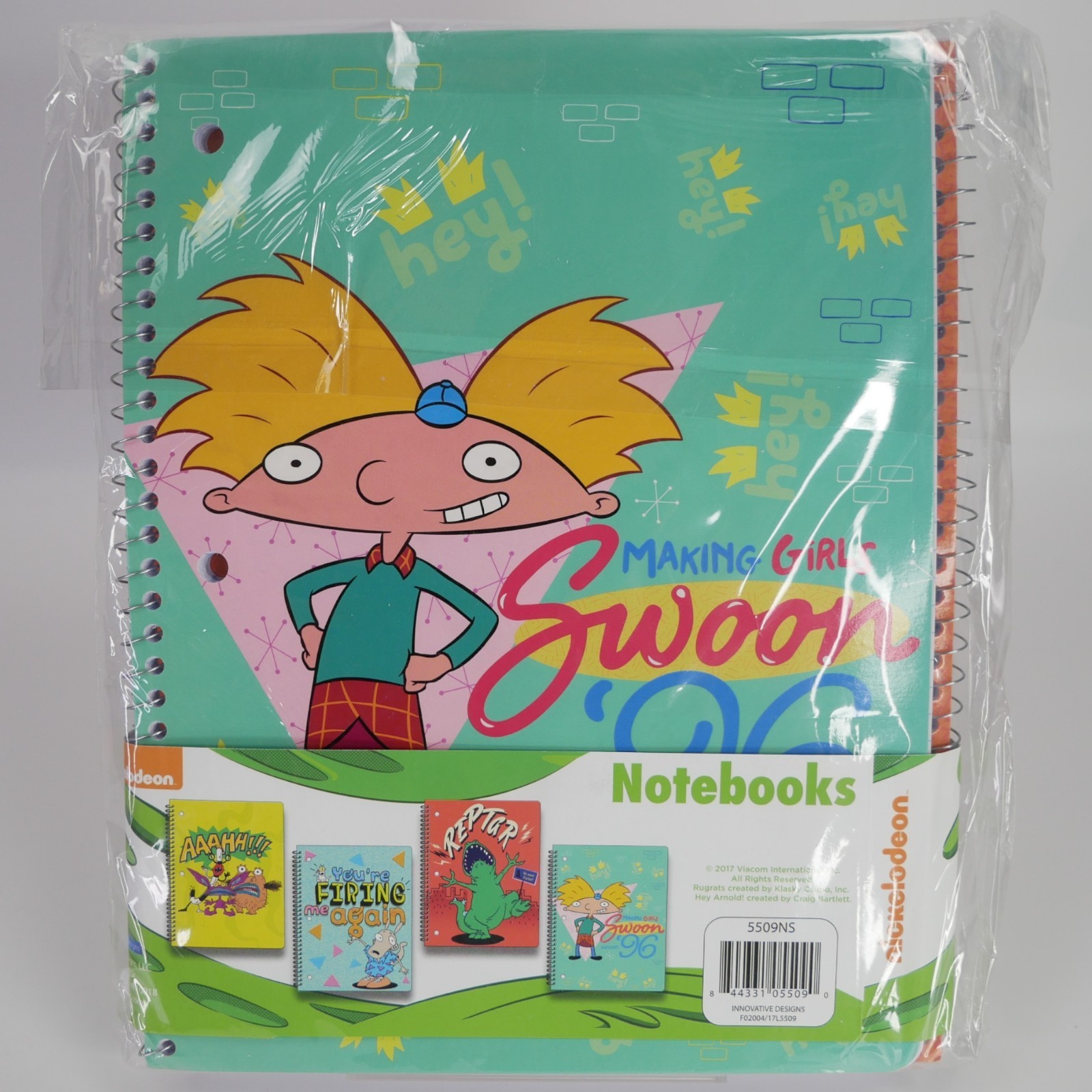 Vintage Nickelodeon Spiral Notebook 70 College Ruled Sheets – 4 Pack 90s Kids