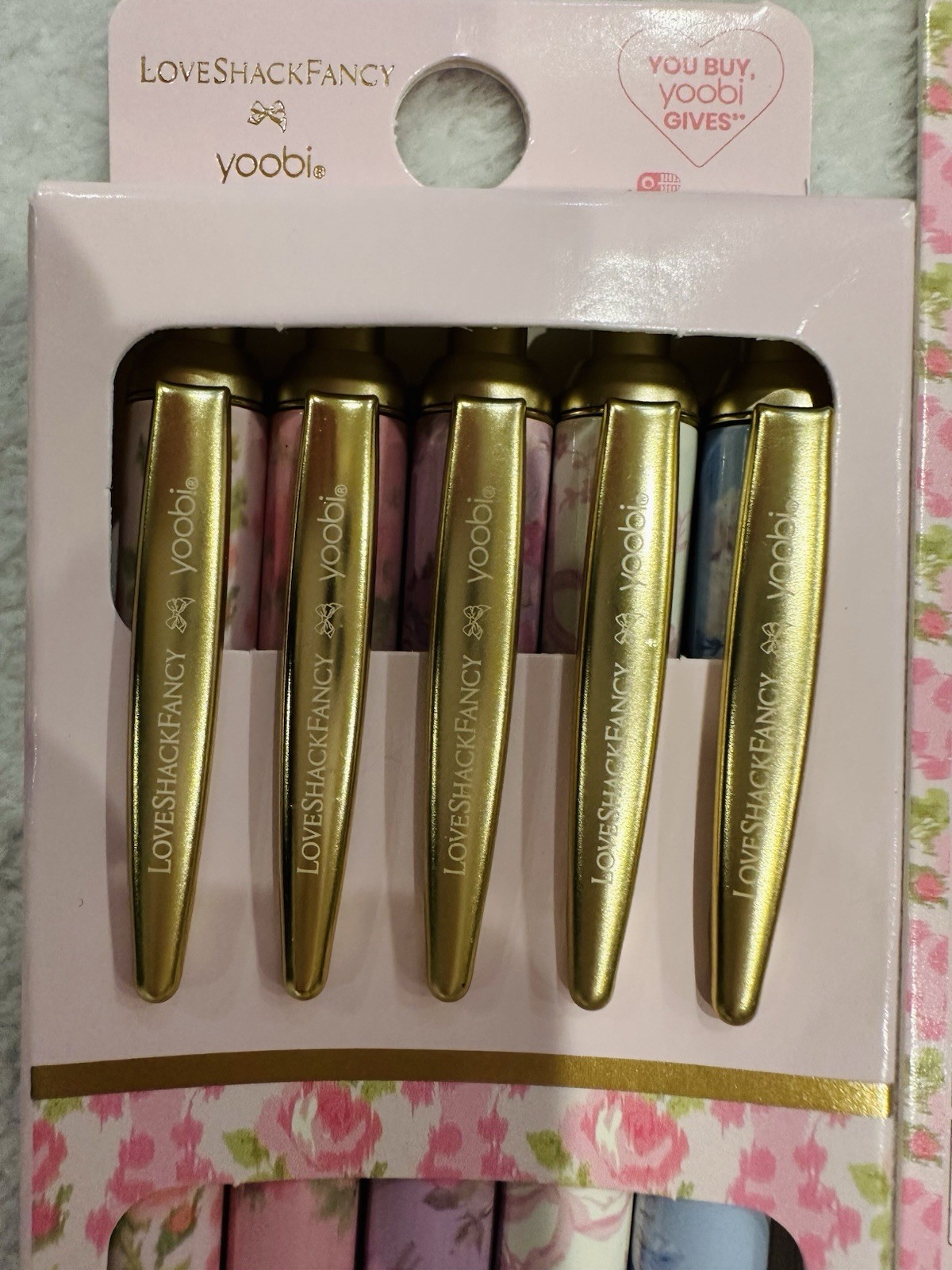 LoveShackFancy x Yoobi Mega School Supply Lot Pink Blue Floral 64 Pc HTF
