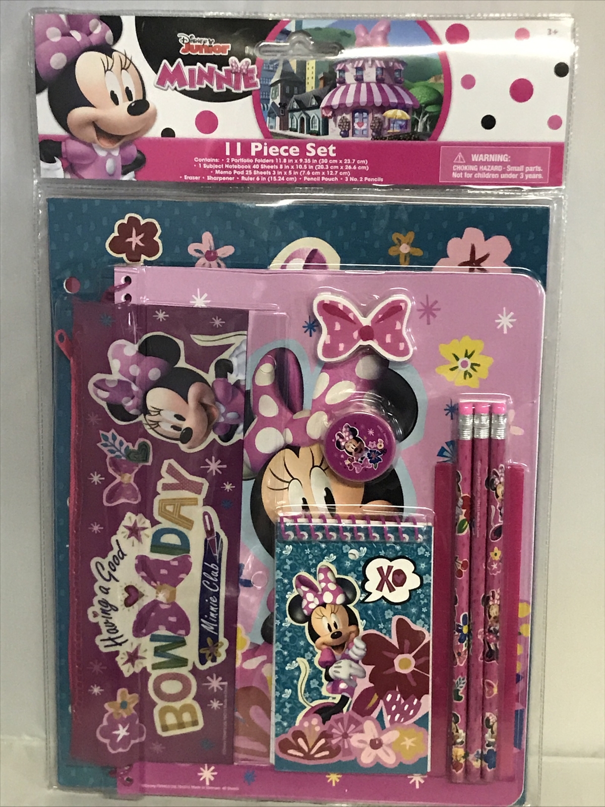 Disney Jr. Minnie, Stationary Set School Supplies For Girls, 11 Piece Set